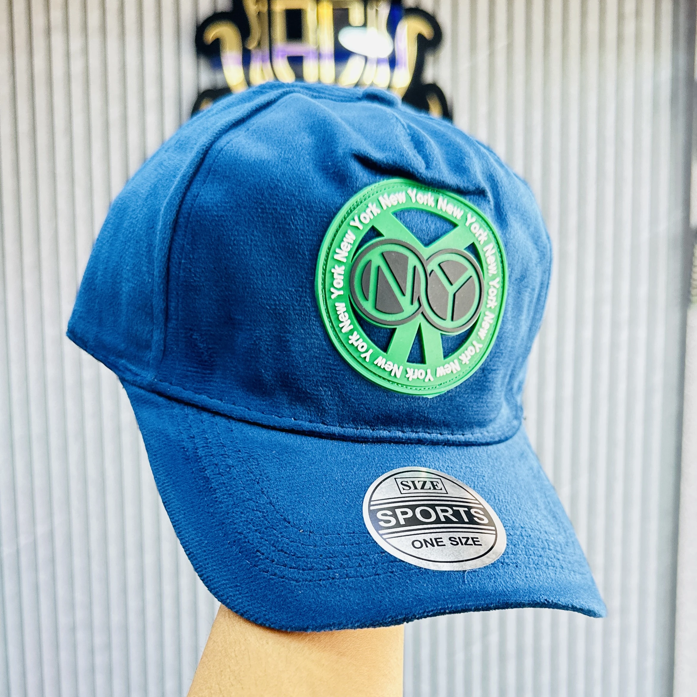 Blue velvet baseball cap