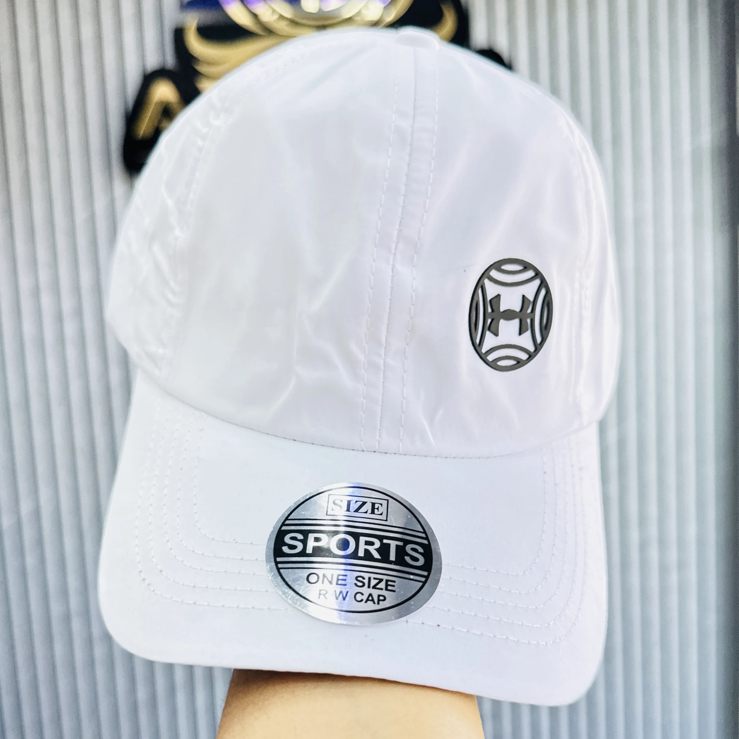 white baseball cap