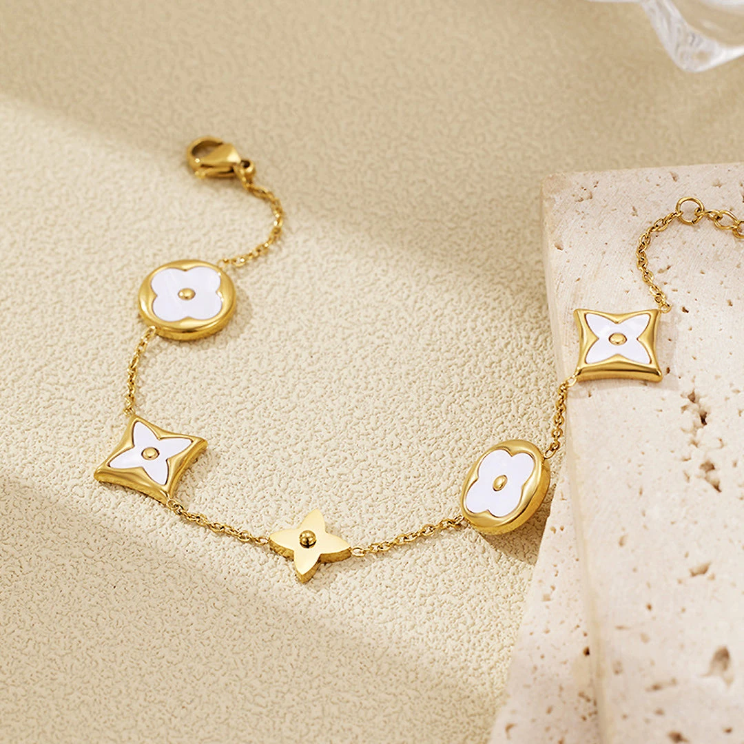 Gold plated charm bracelet