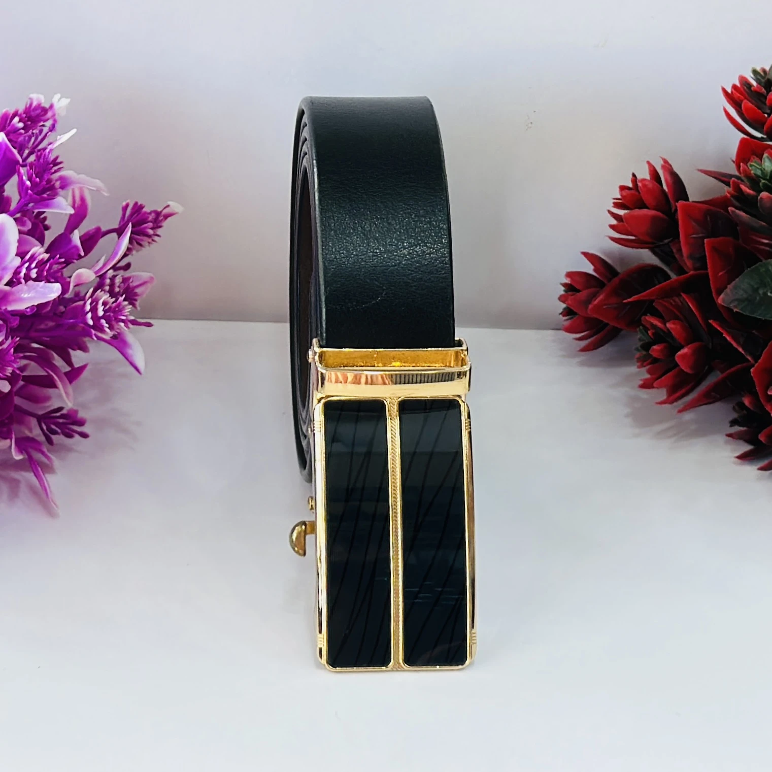 Men's Real Leather Ratchet Dress Belt