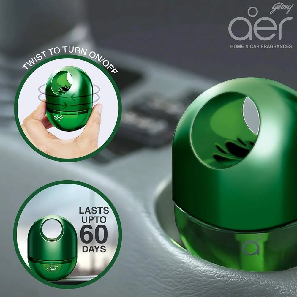 Godrej Aer Car Air Freshener Twist Gel - Fresh Forest Drizzle