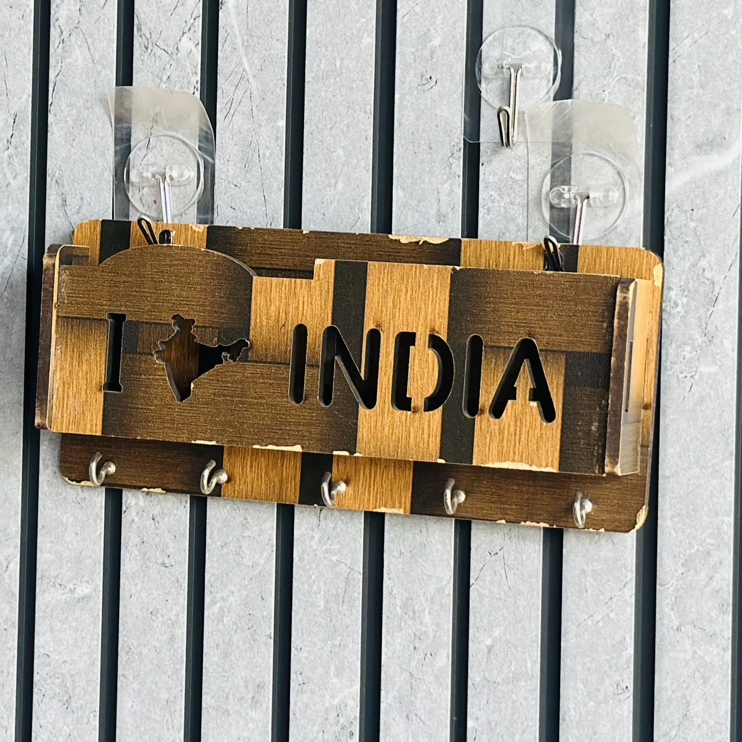 Wooden key holder for a wall(SKU-P9D442)