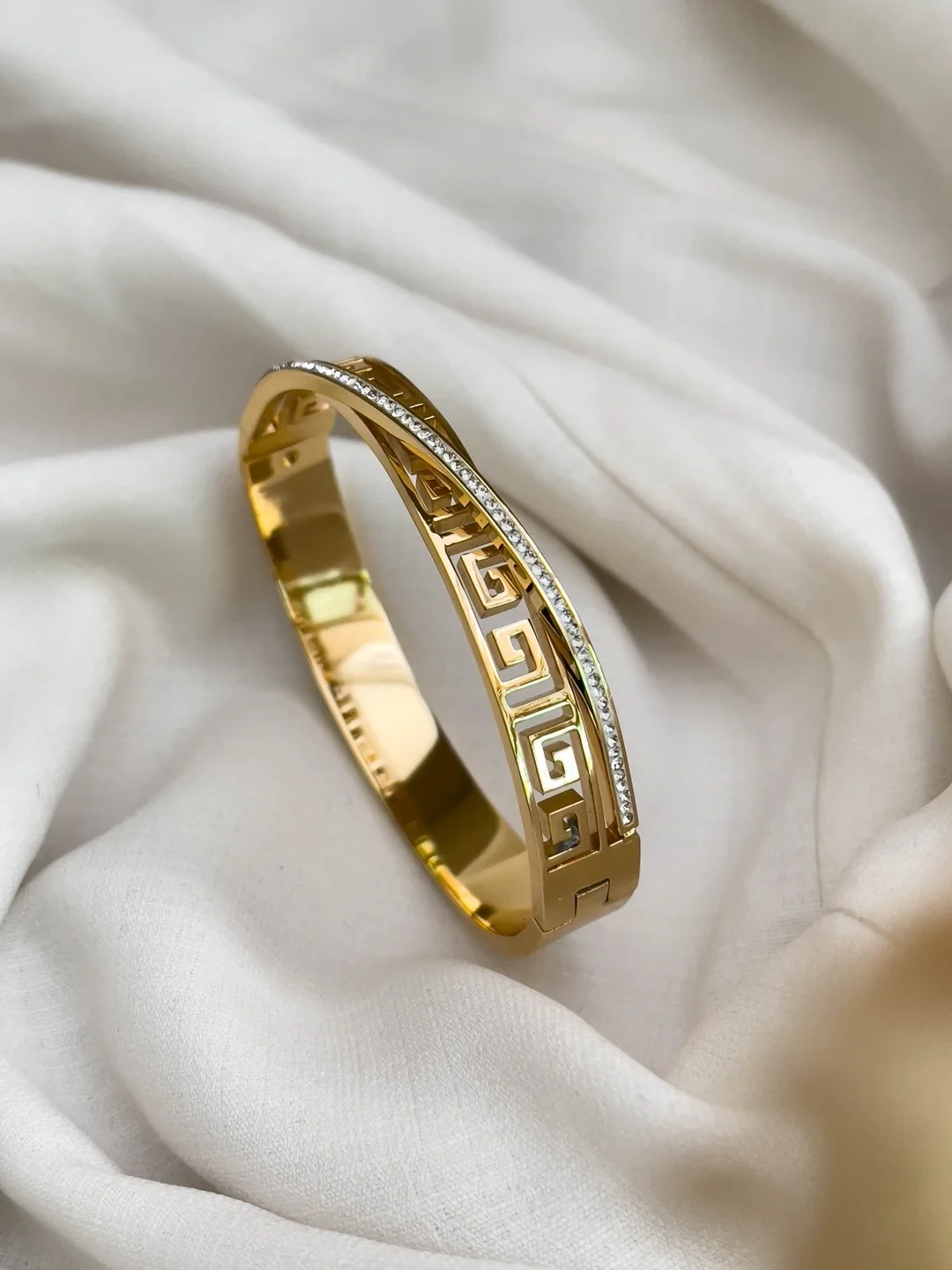 Golden steel Kada bracelet