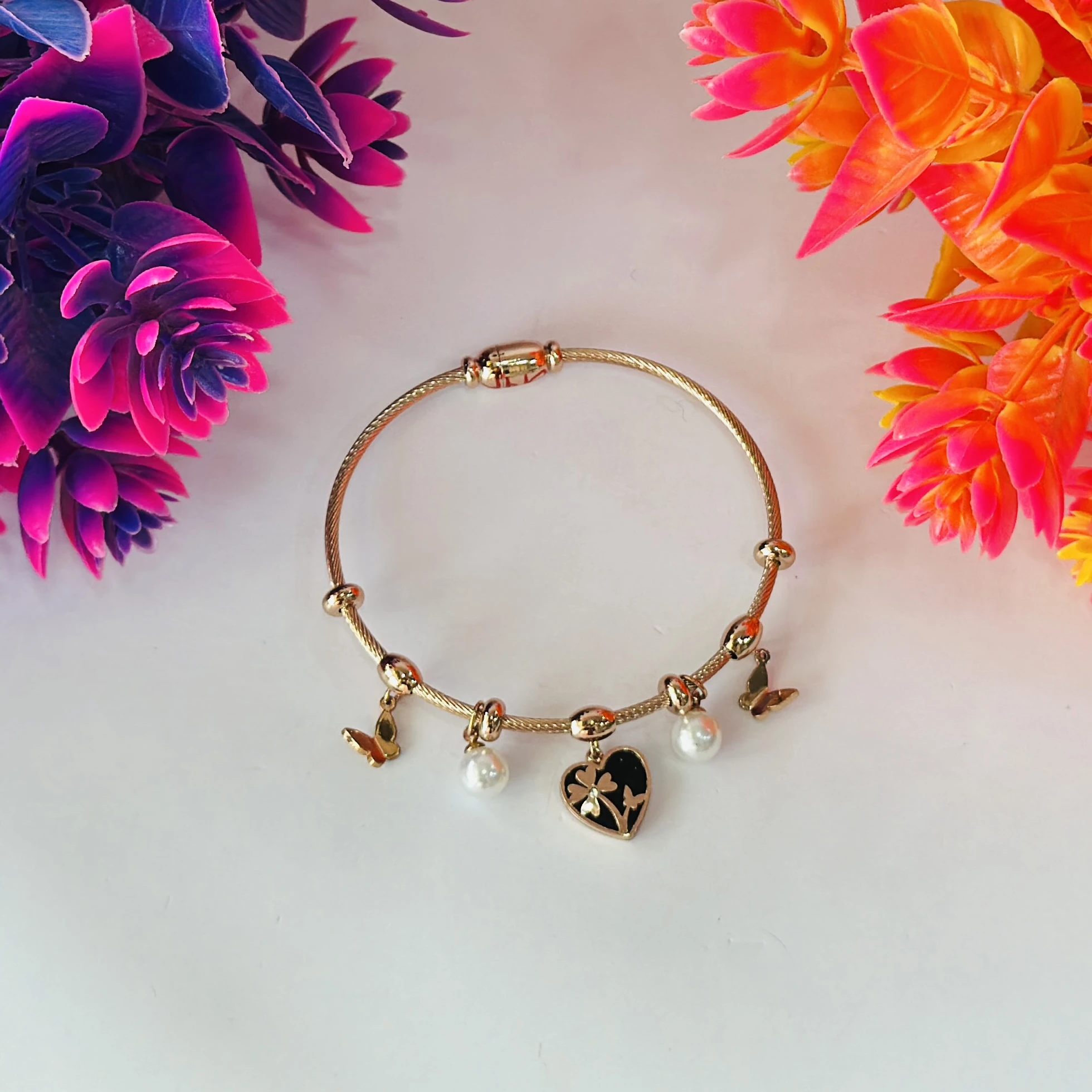 stainless steel rose gold-plated bracelet