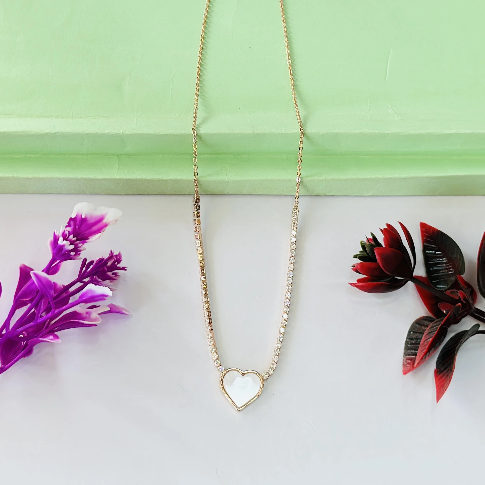 Gold plated tennis necklace