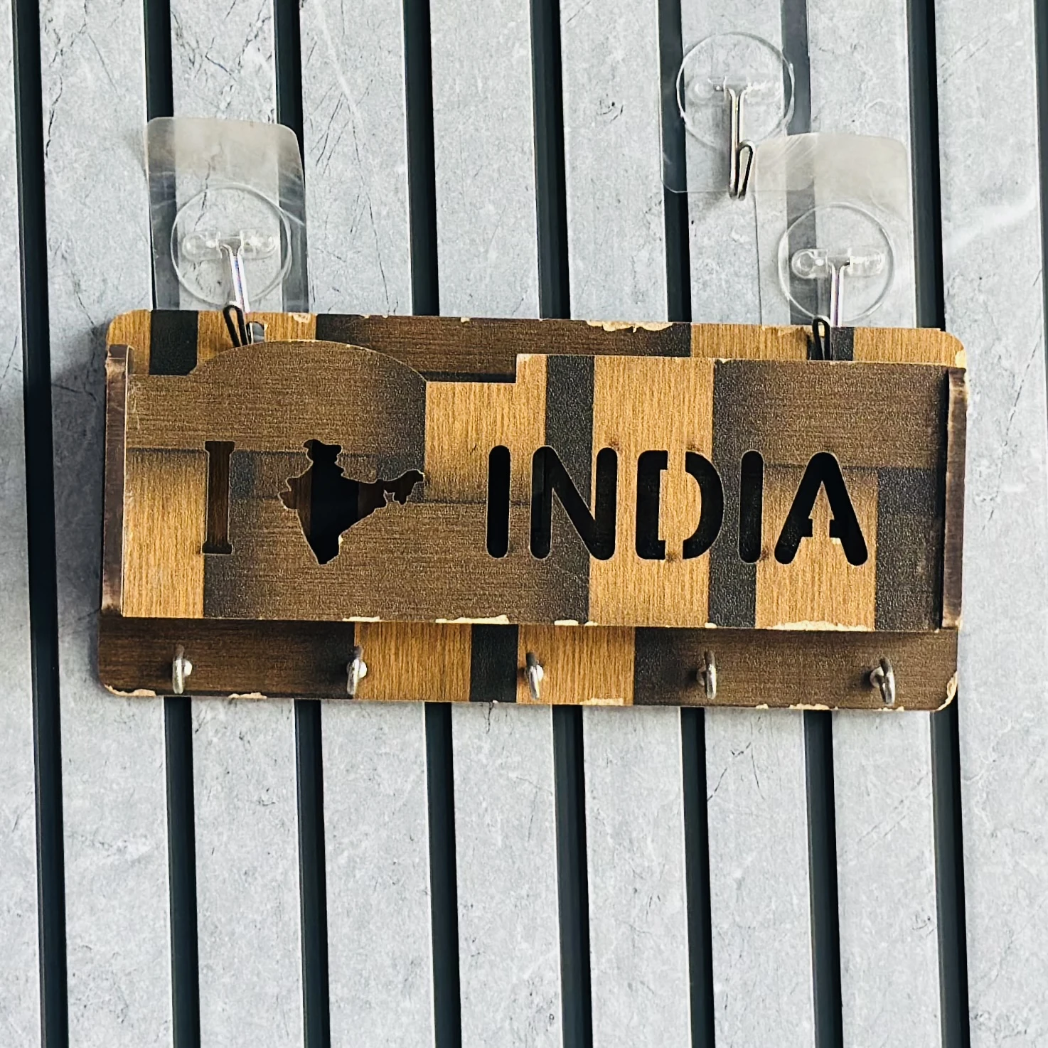 Wooden key holder for a wall(SKU-P9D442)