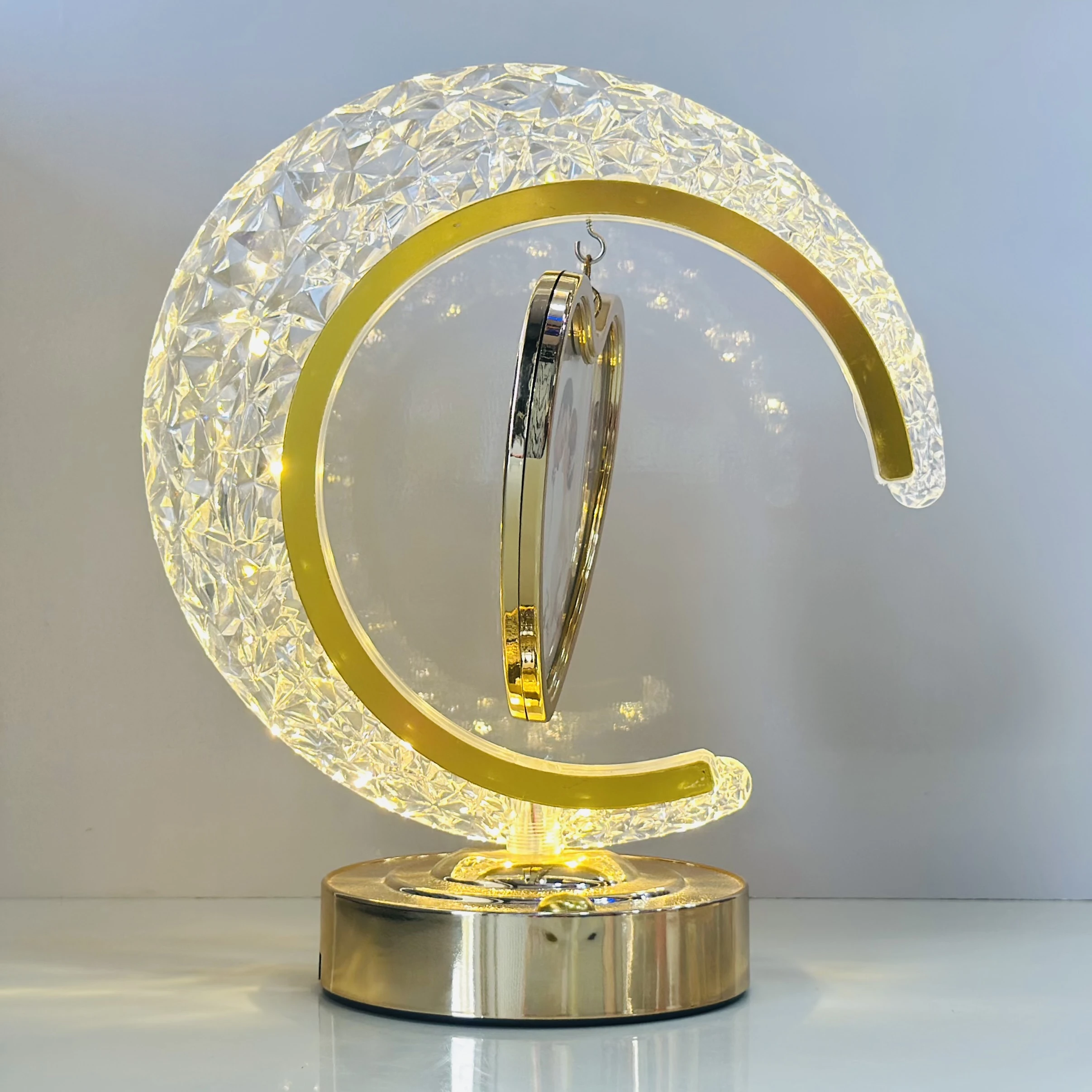 LED Half Moon Crystal Photo Frame (SKU-1OL40U)