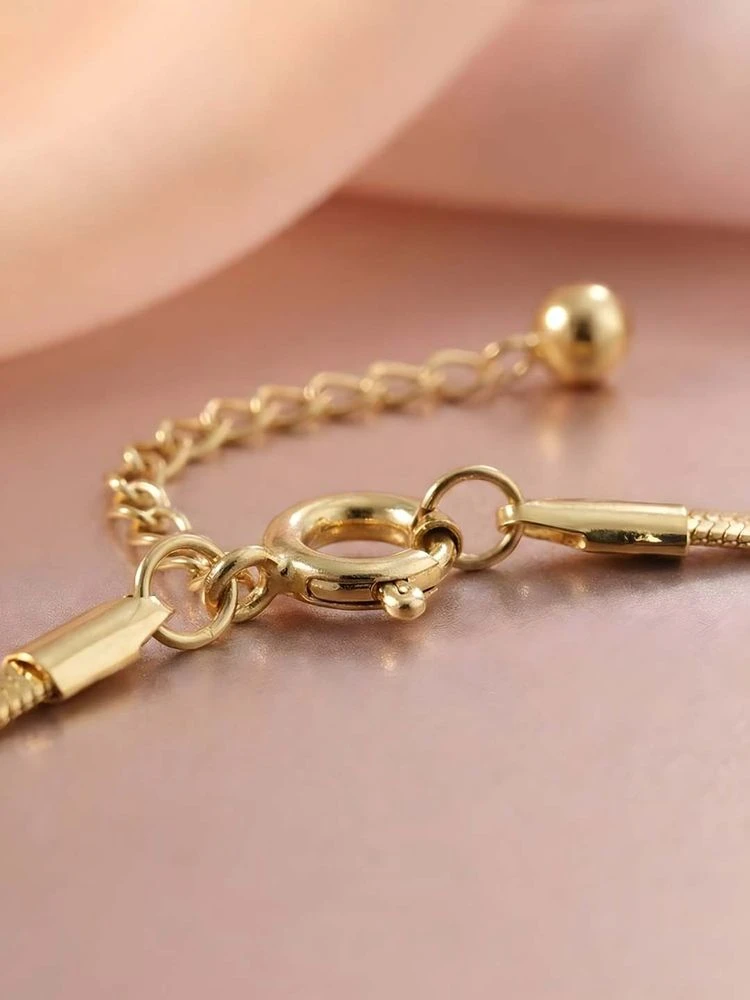 Gold-Plated Anti-Tarnish Snake Chain Butterfly Charm Bracelet
