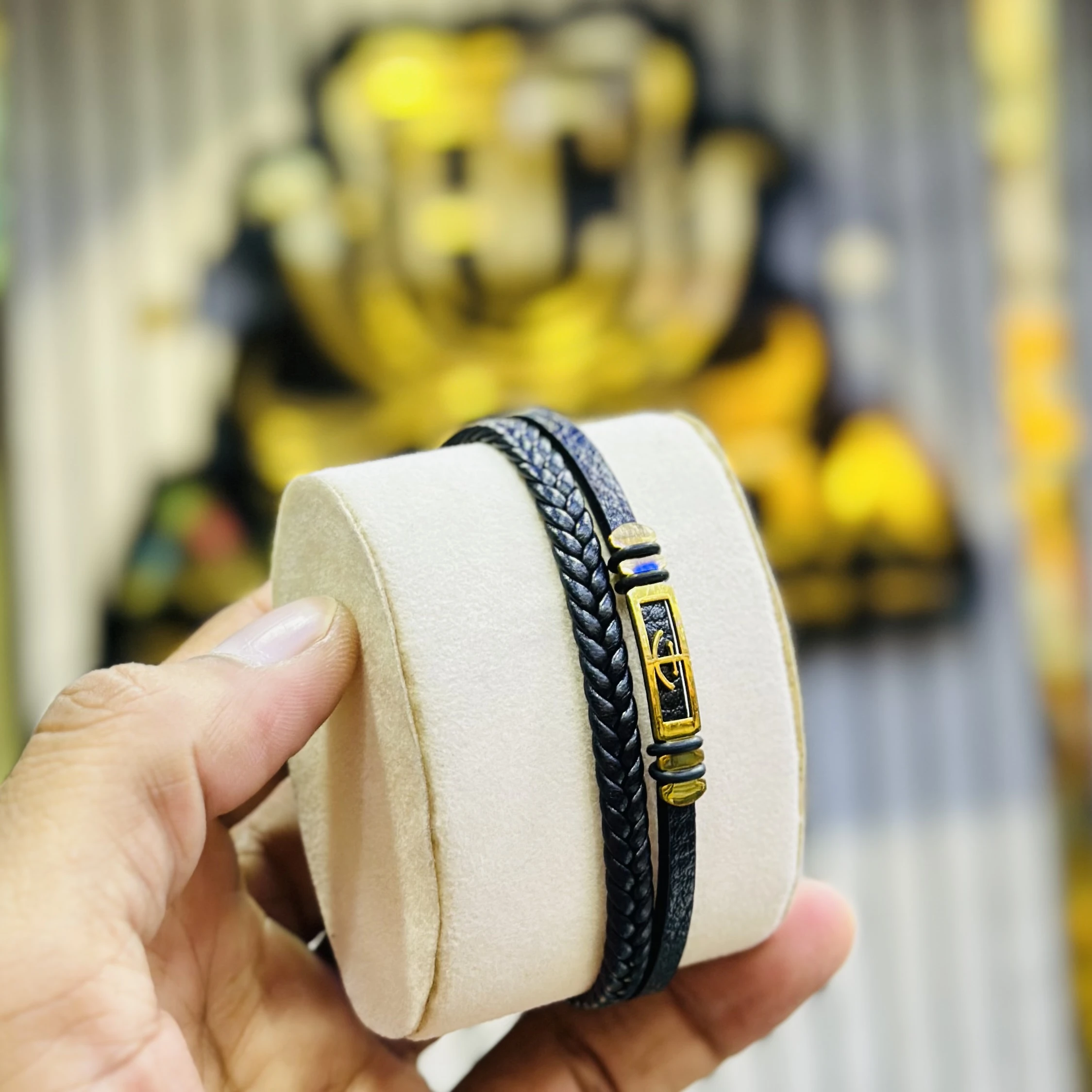 Men’s Classic Leather Beaded Bracelet