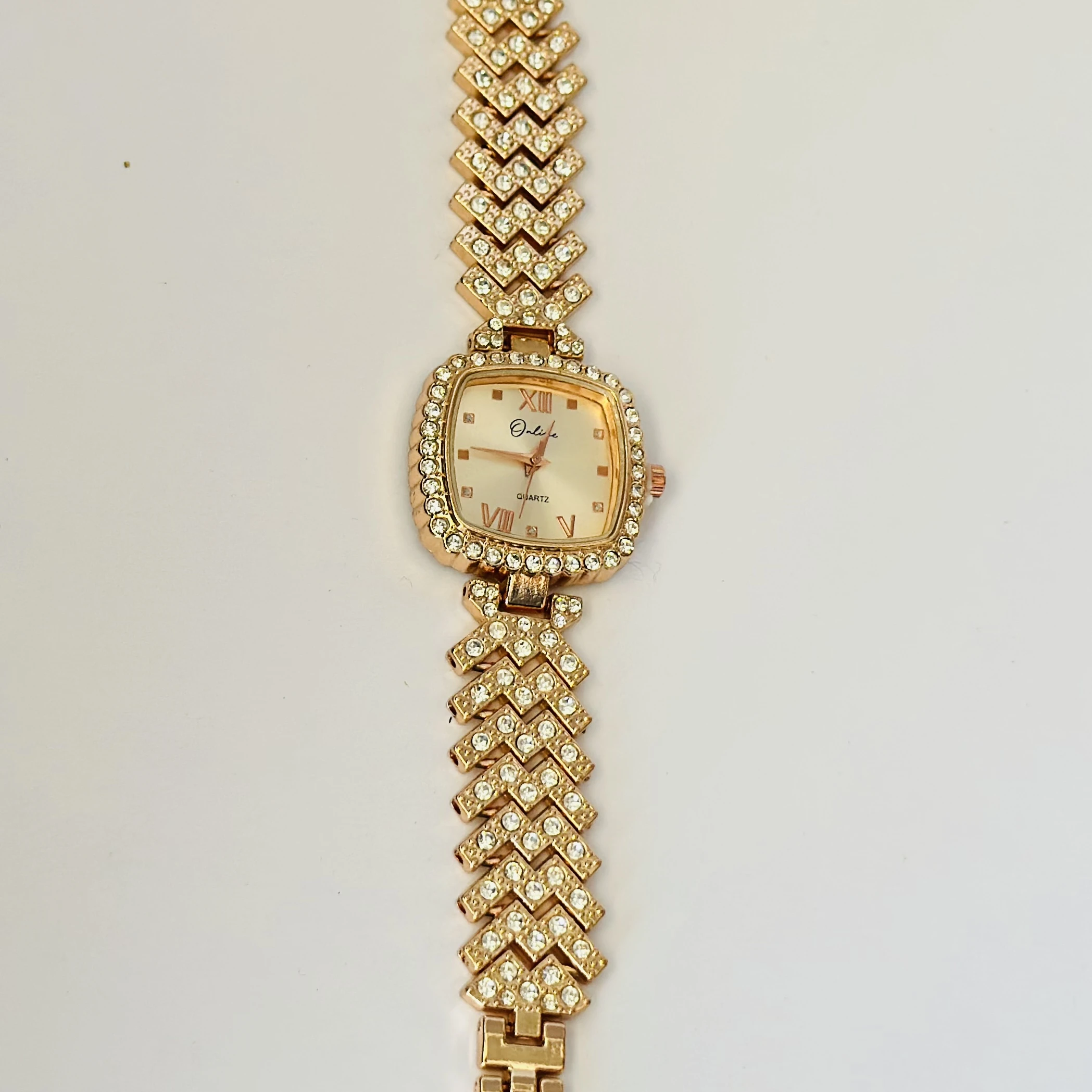 Rose gold analog watch