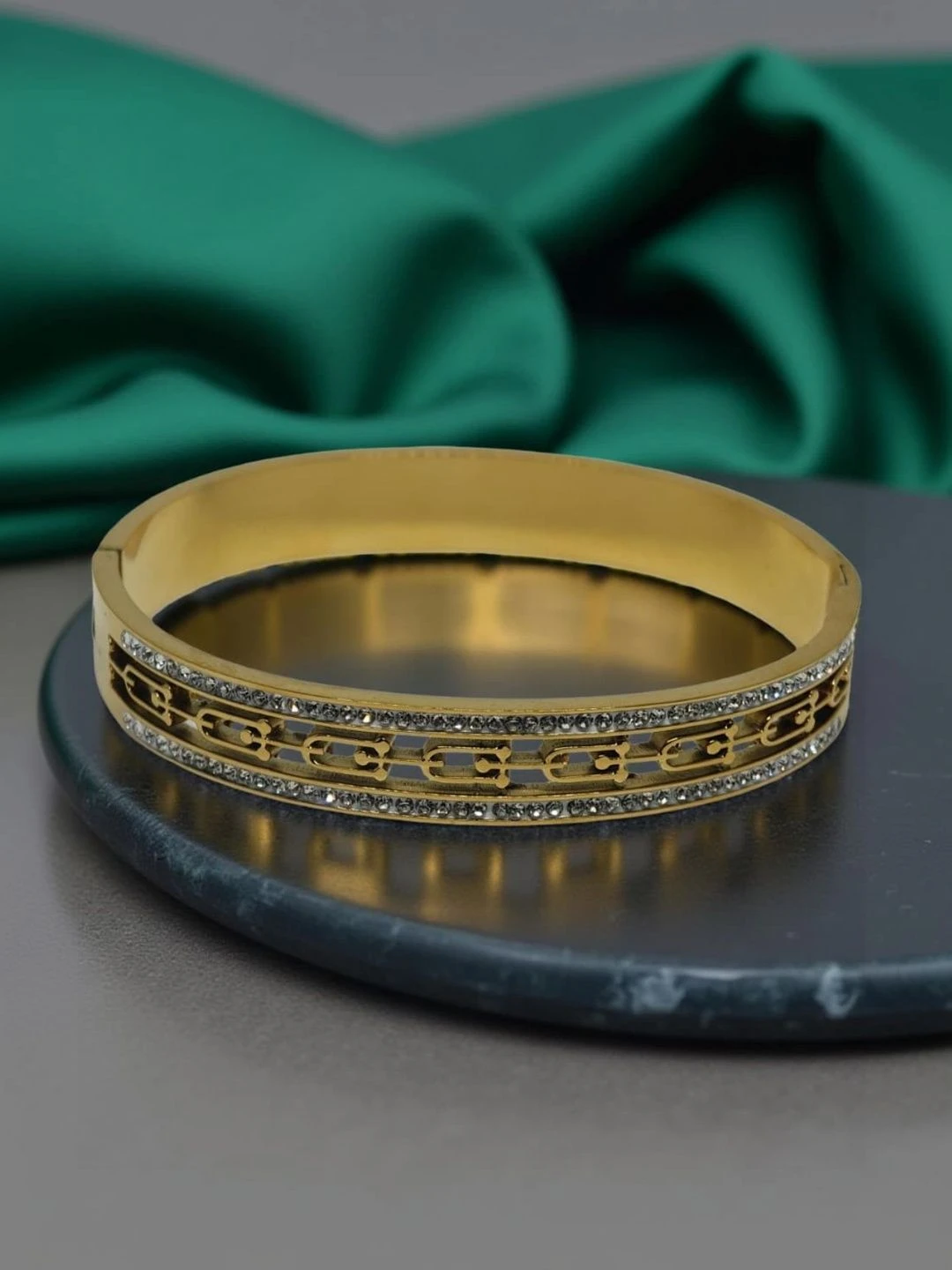 Golden steel Kada bracelet