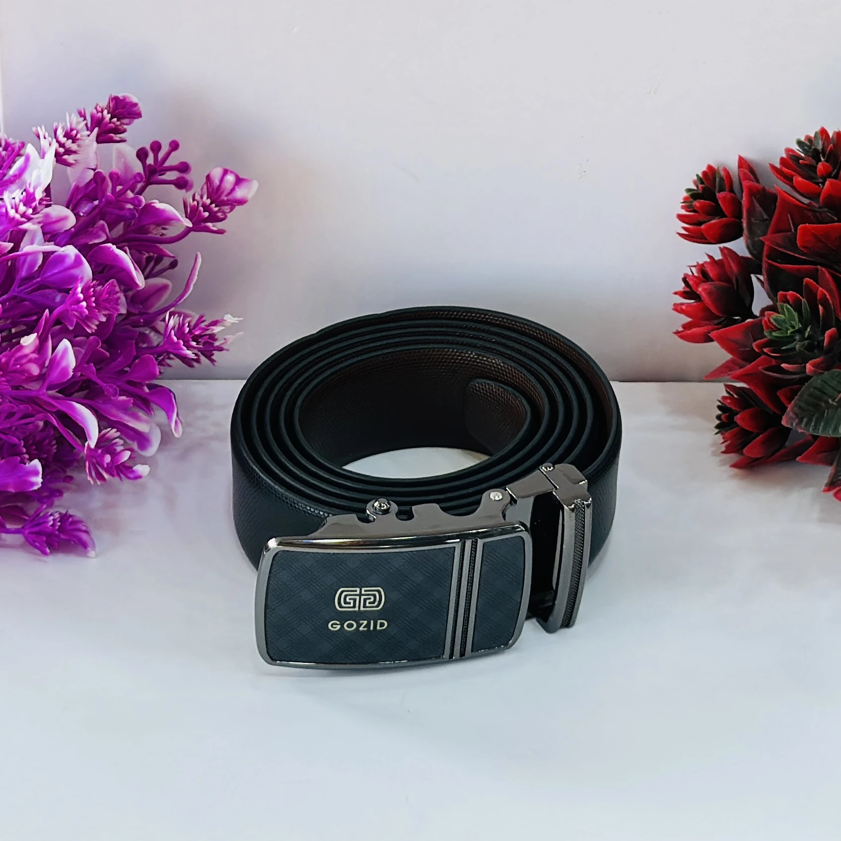 Real Leather Ratchet Dress Belt