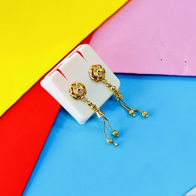 pair of gold-plated traditional drop earrings