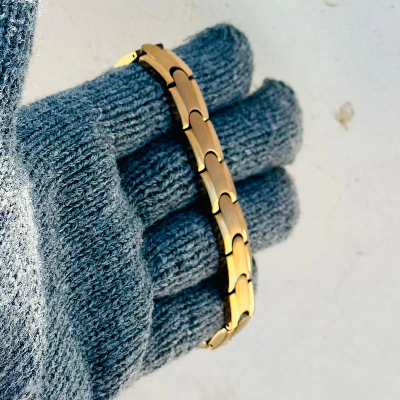 Classic Gold-Toned Stainless Steel Power Element Bracelet