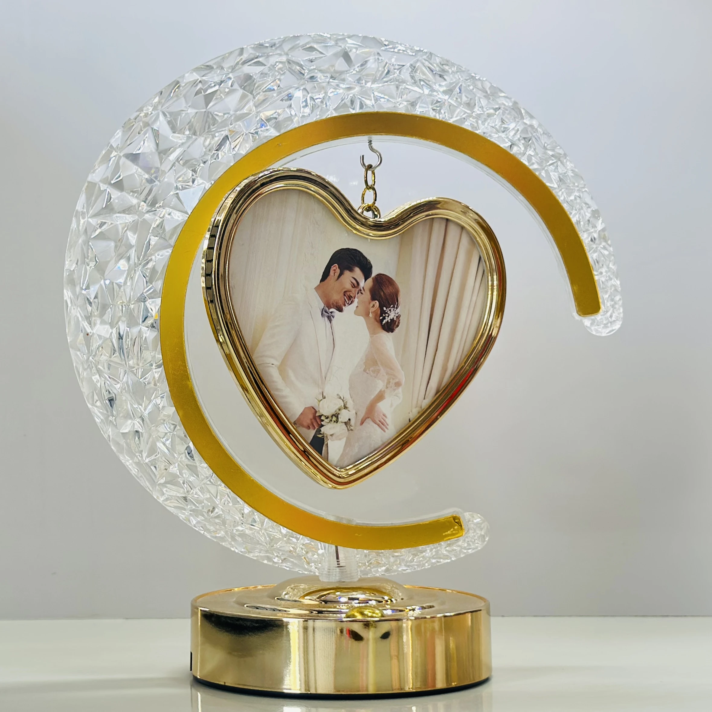 LED Half Moon Crystal Photo Frame (SKU-1OL40U)