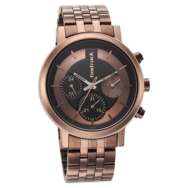 Fastrack Tick Tock Brown Dial Watch (Model No . 3287QM01)