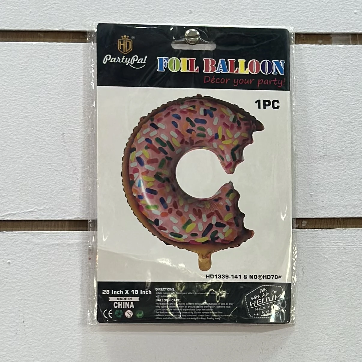 PartyPal donut-shaped foil balloon.