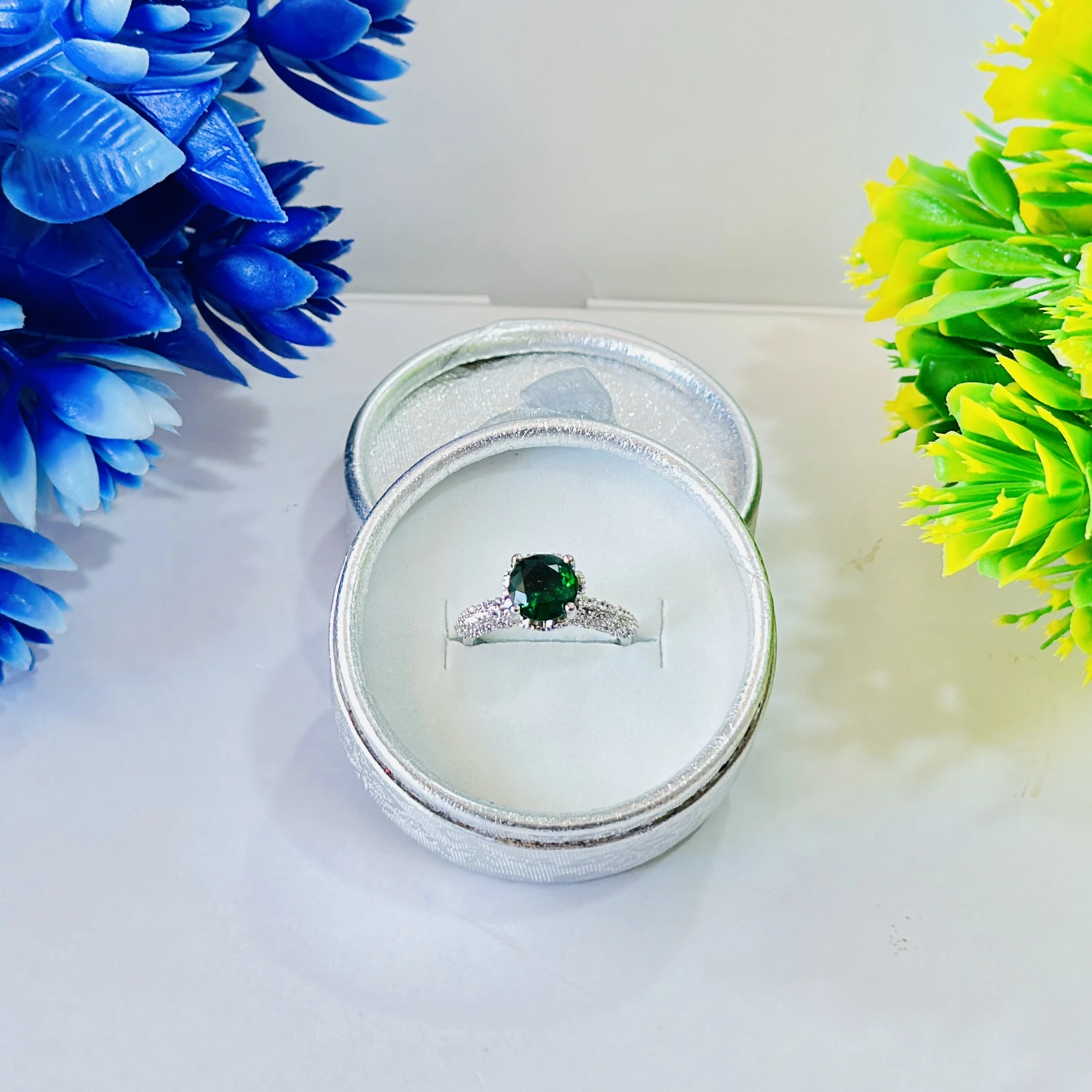 Green stone Ring For Girls