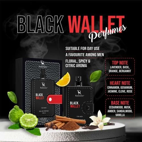 Black wallet perfume