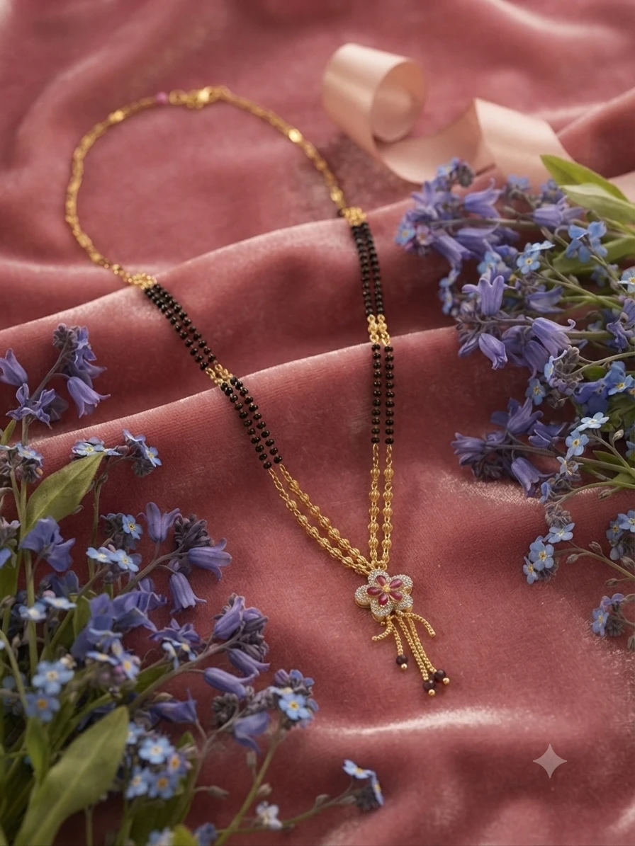 Anouk Gold-Plated Zircon Mangalsutra