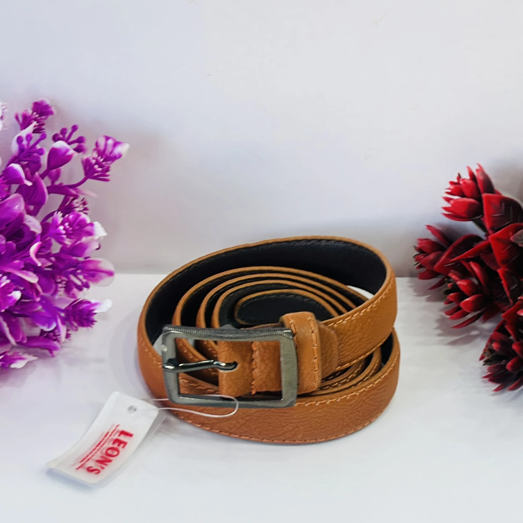 Tan  casual leather belt