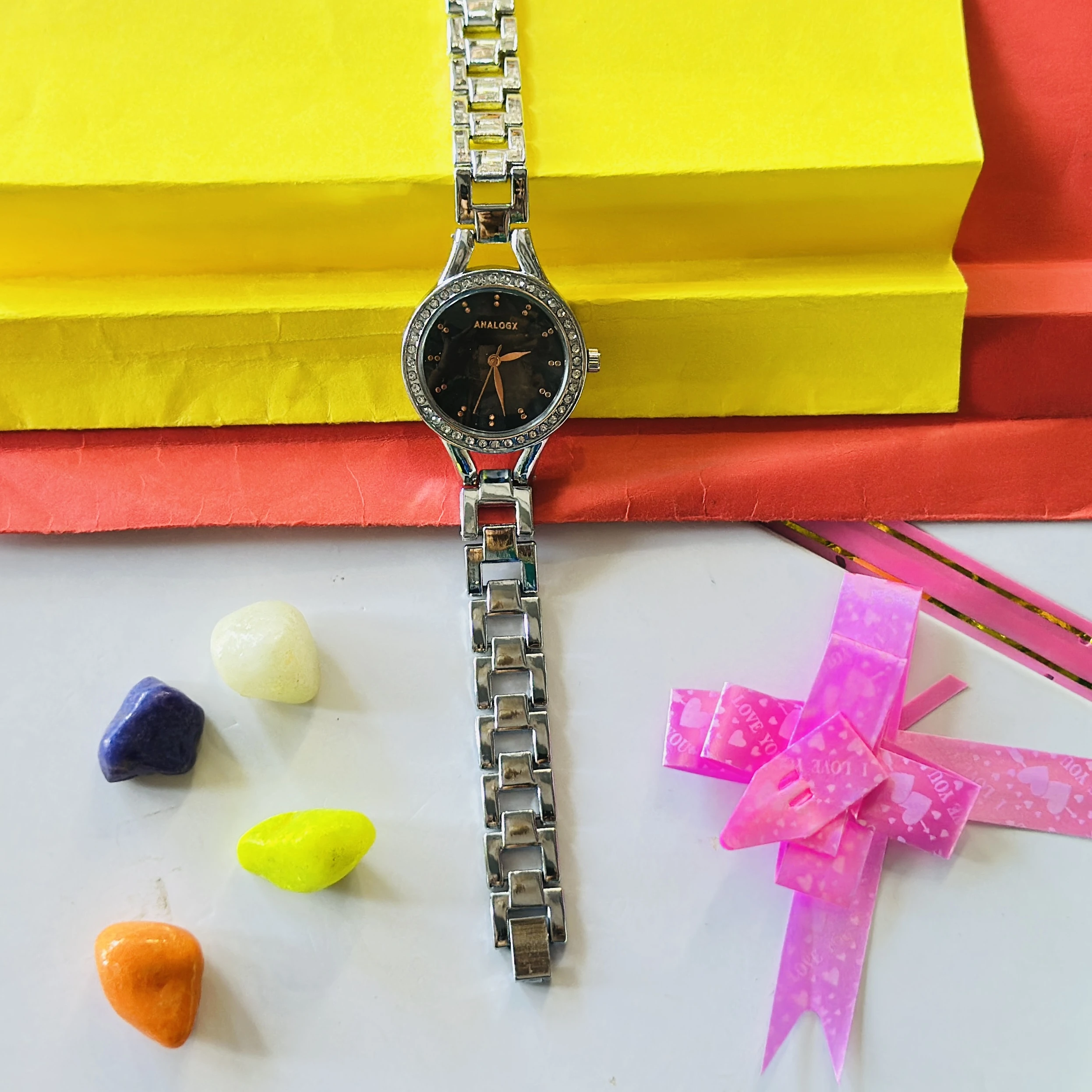 Analogx brand stainless steel wristwatch