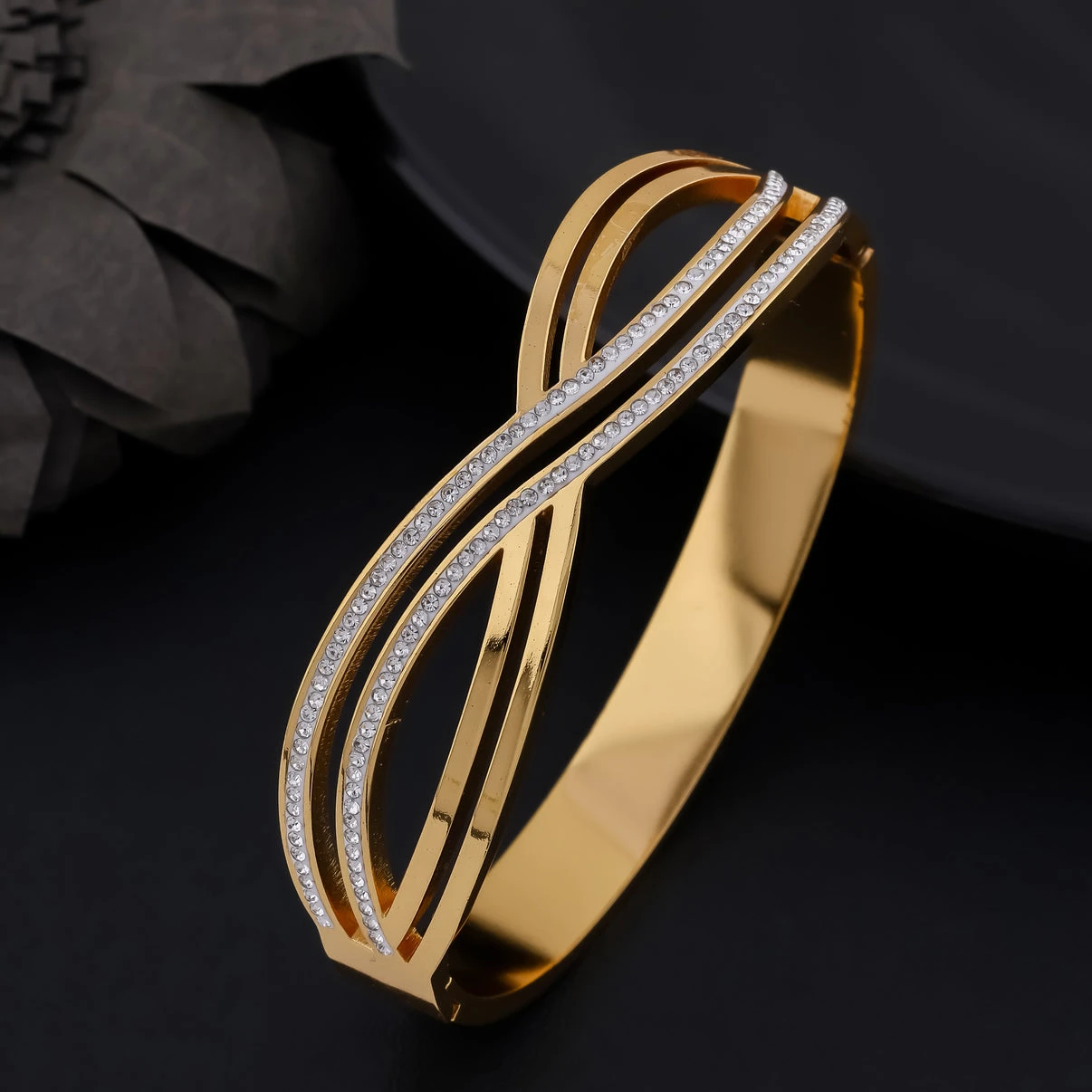 Gold Plated Royal Oval Stone Bracelet Bracelet
