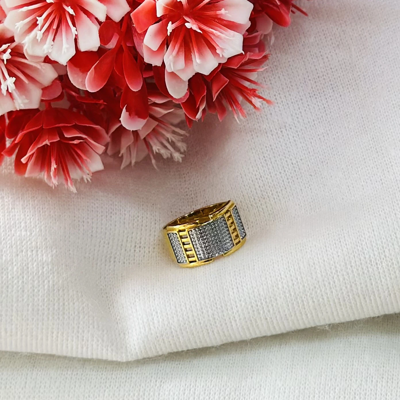 22K gold-plated men's ring