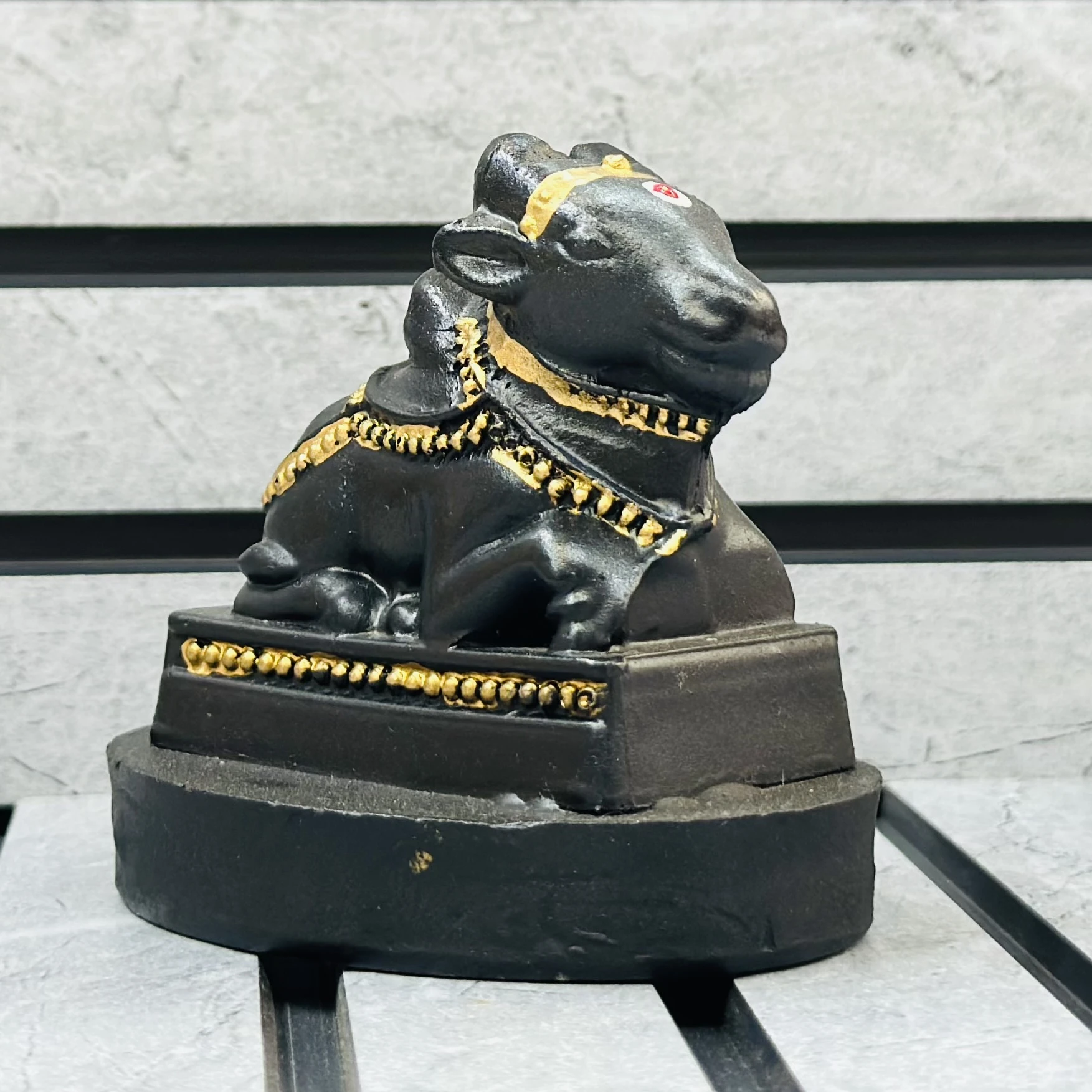 Statue of Nandi, the sacred bull of the Hindu god Shiva.