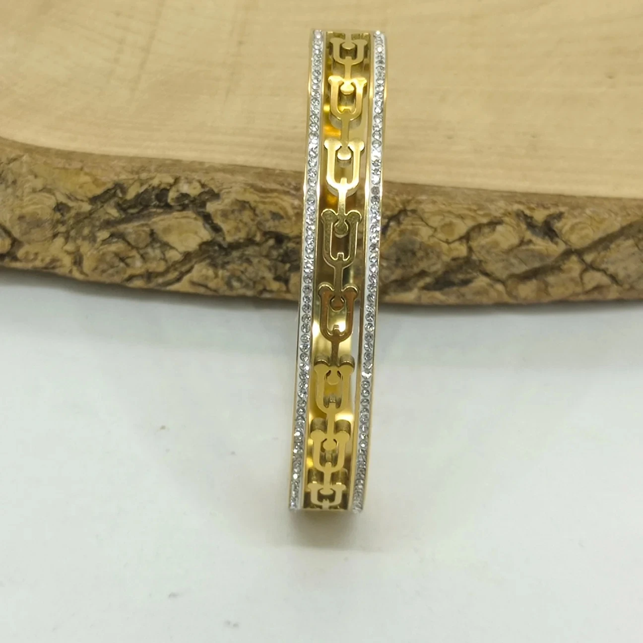Golden steel Kada bracelet