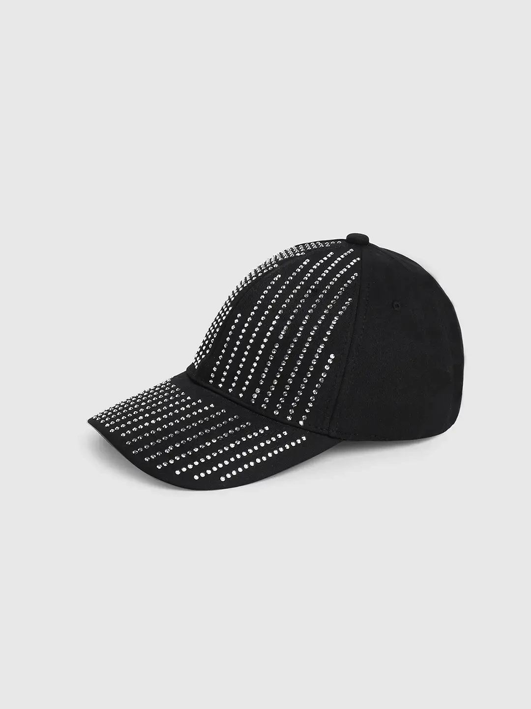 Black embellished baseball cap