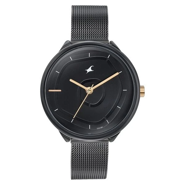 Fastrack Stunners Quartz Analog Black Dial Stainless Steel Strap Watch for Girls  Model No.NT6303KM01