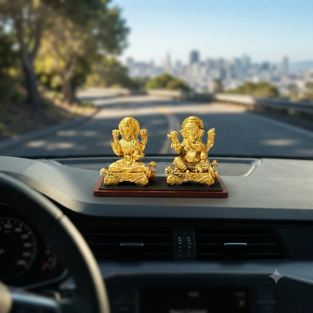Golden Lakshmi Ganesha idol set