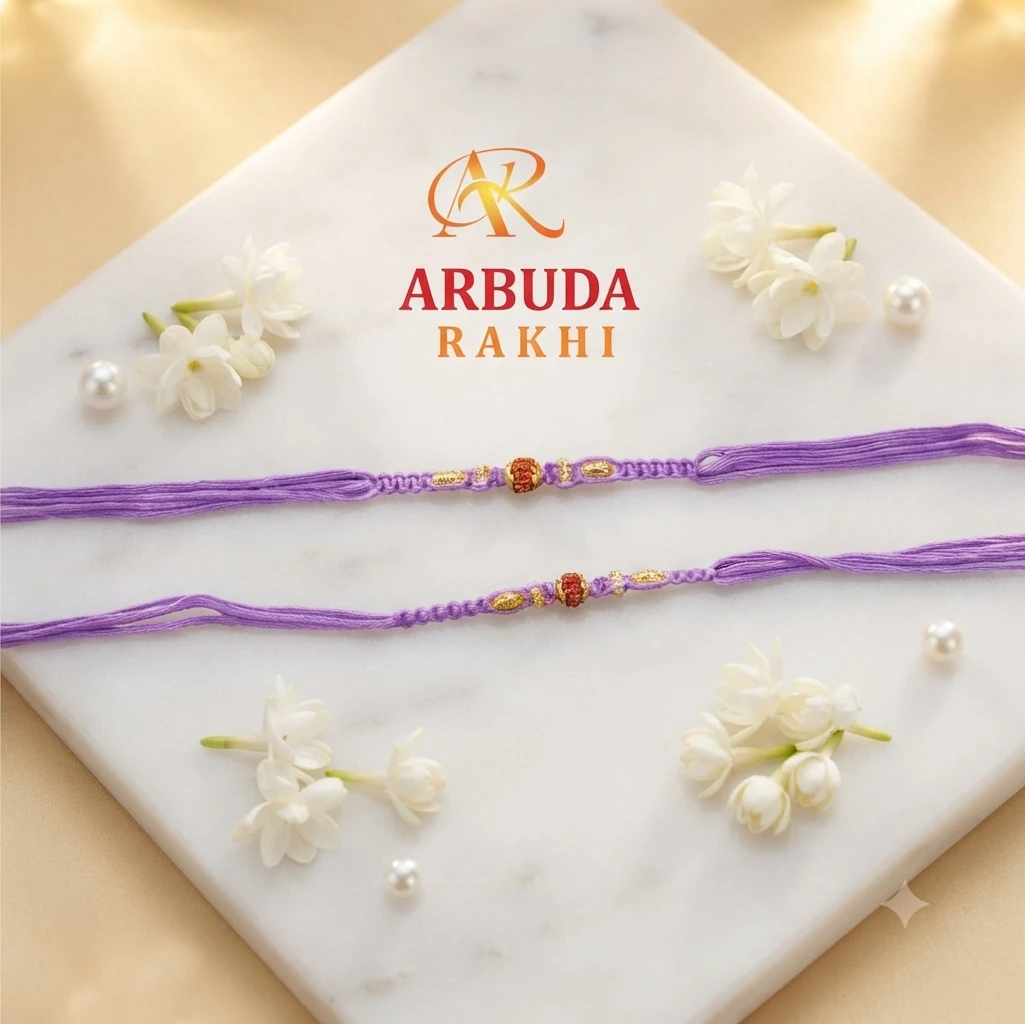 set of purple designer rakhis