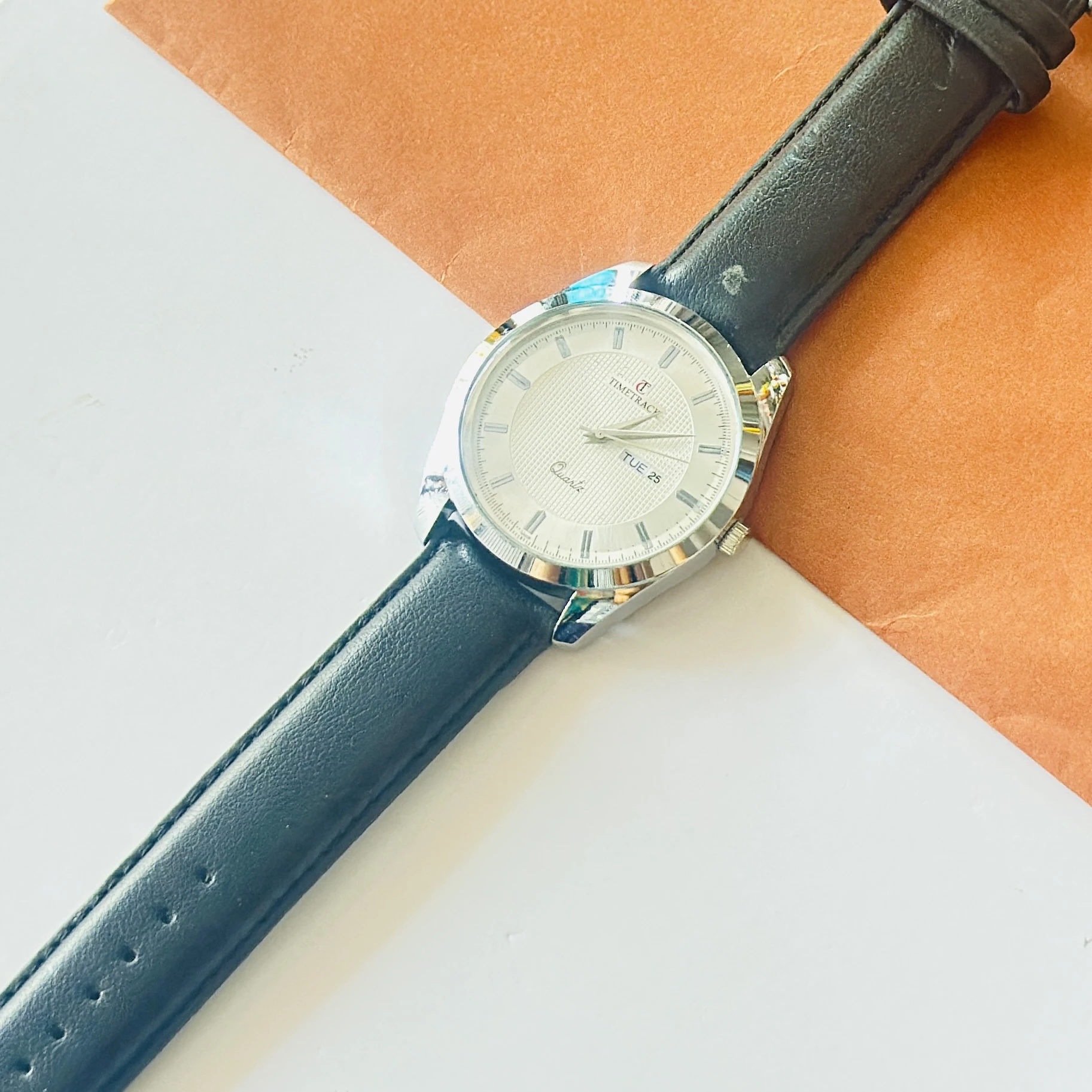 Timetrack analog quartz watch