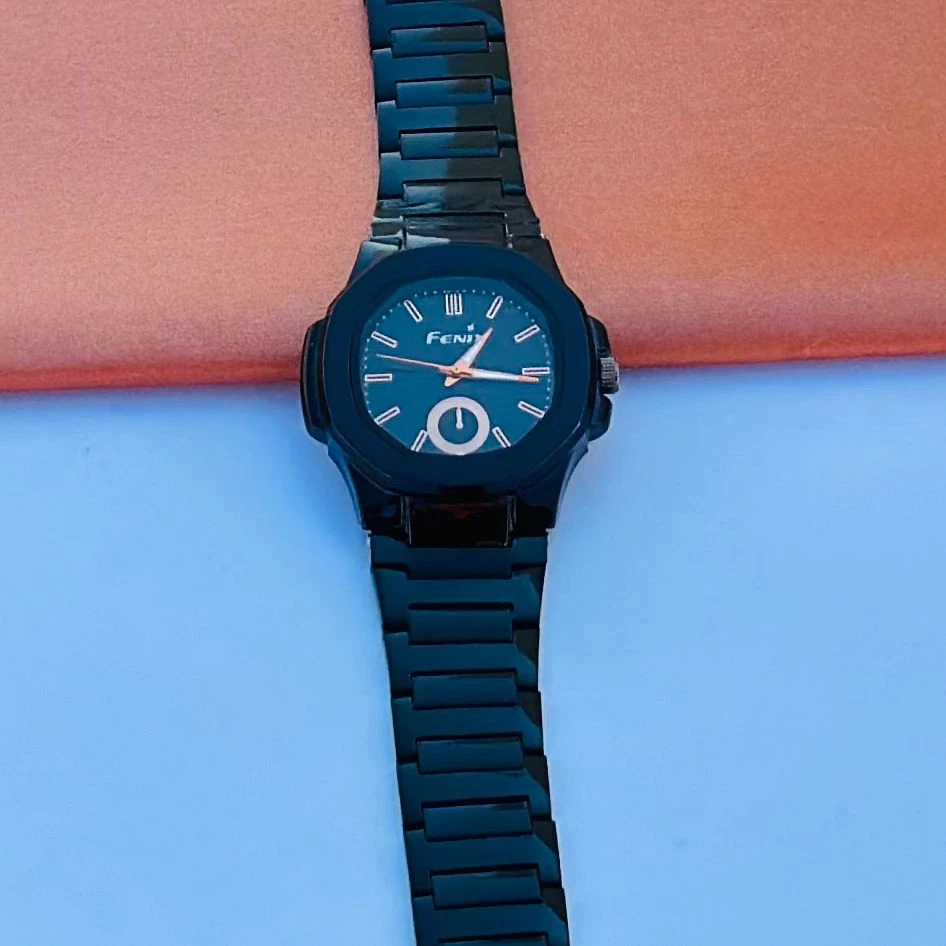 French Connection Black Dial Analog Watch Mens-