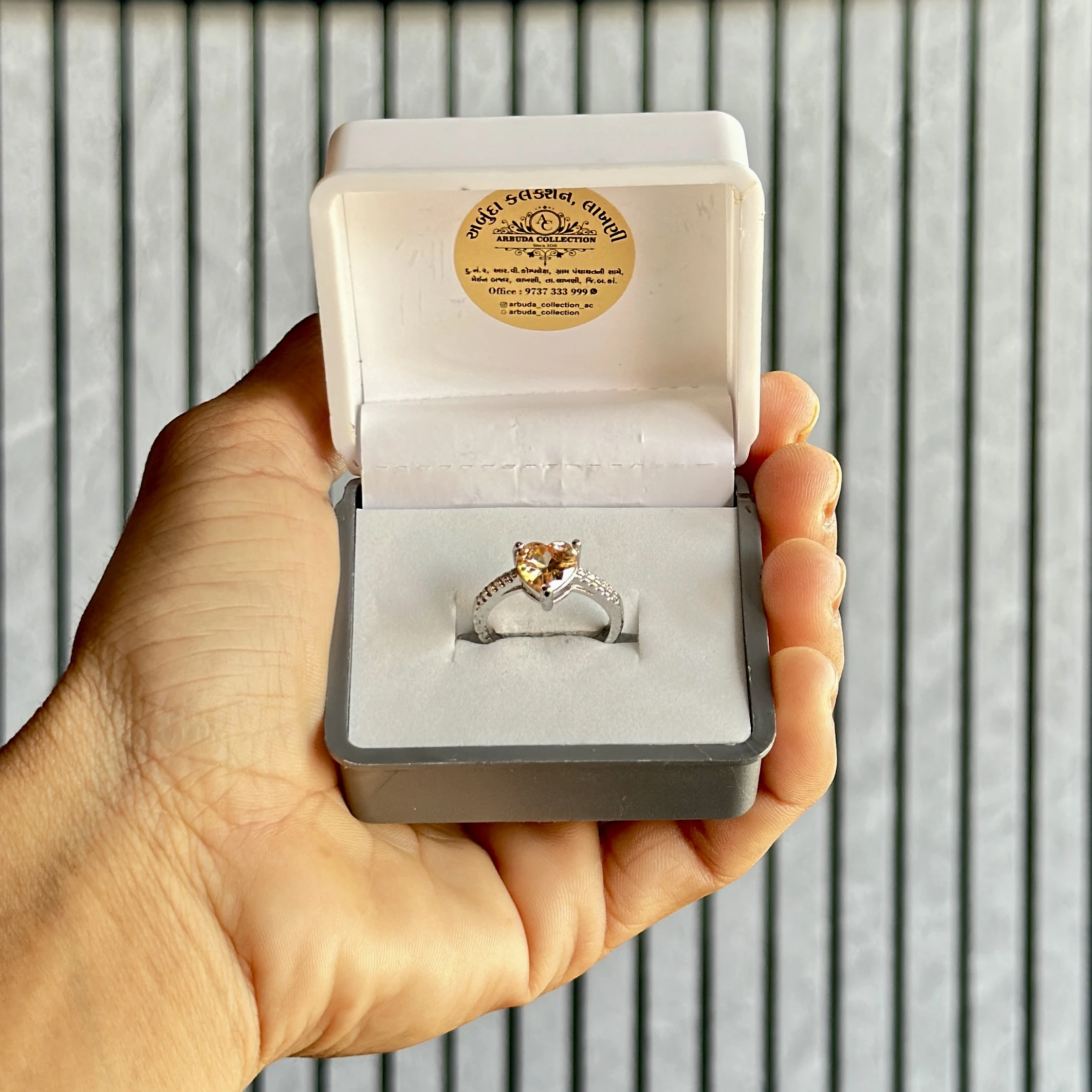 Heart -shaped citrine ring