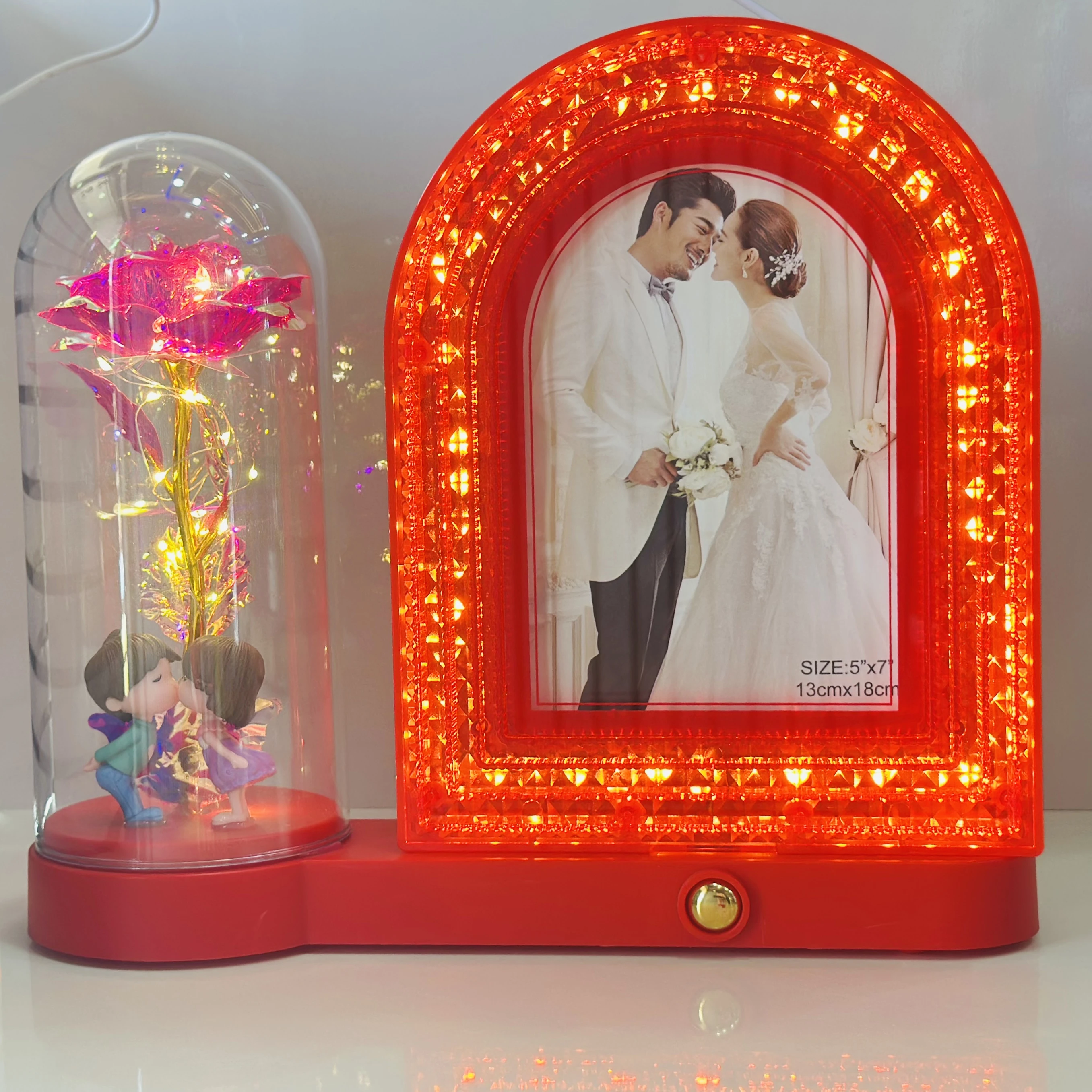 Rose Couple LED Photo Frame (SKU-5K7BE3)