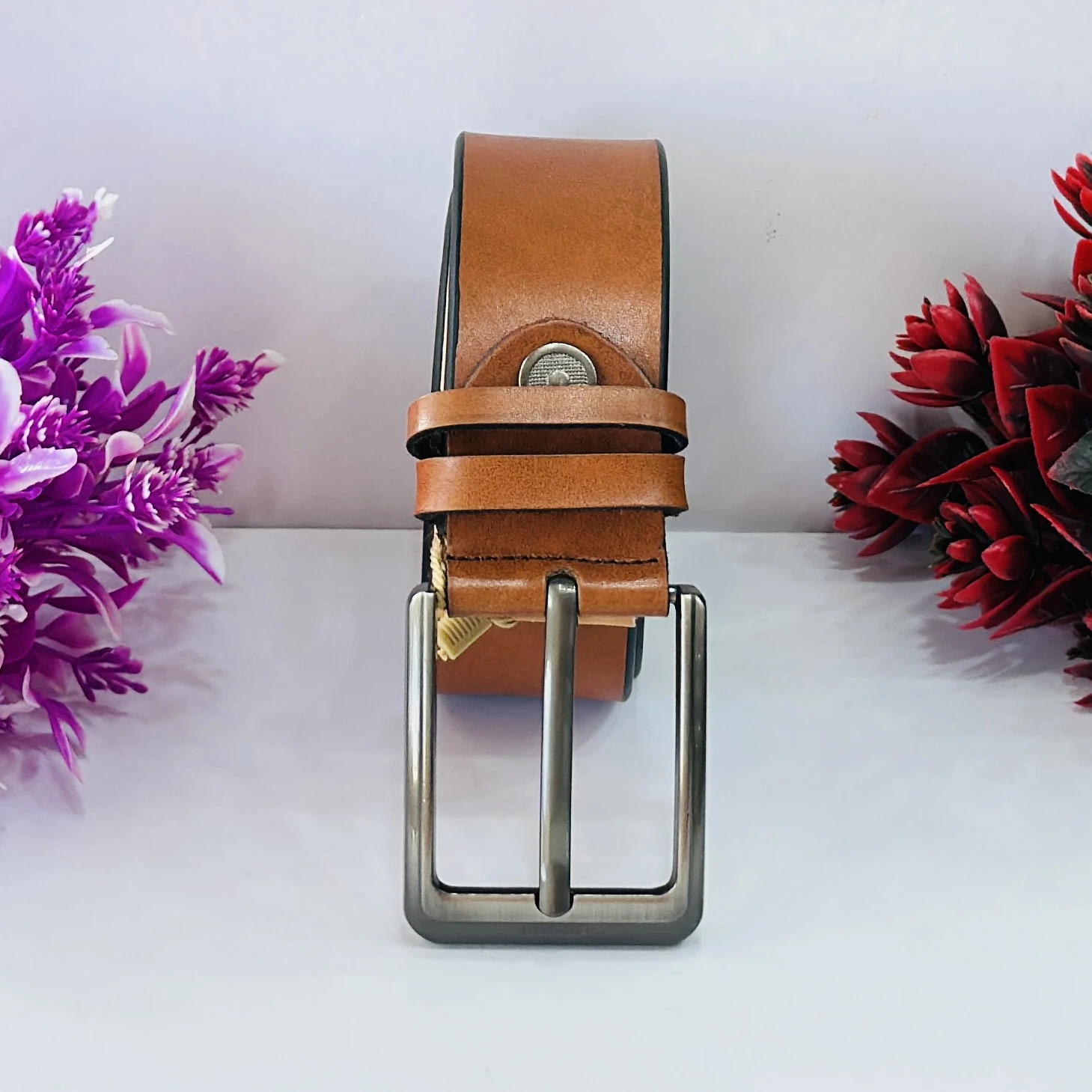 Leather World Mens Genuine Leather Belt
