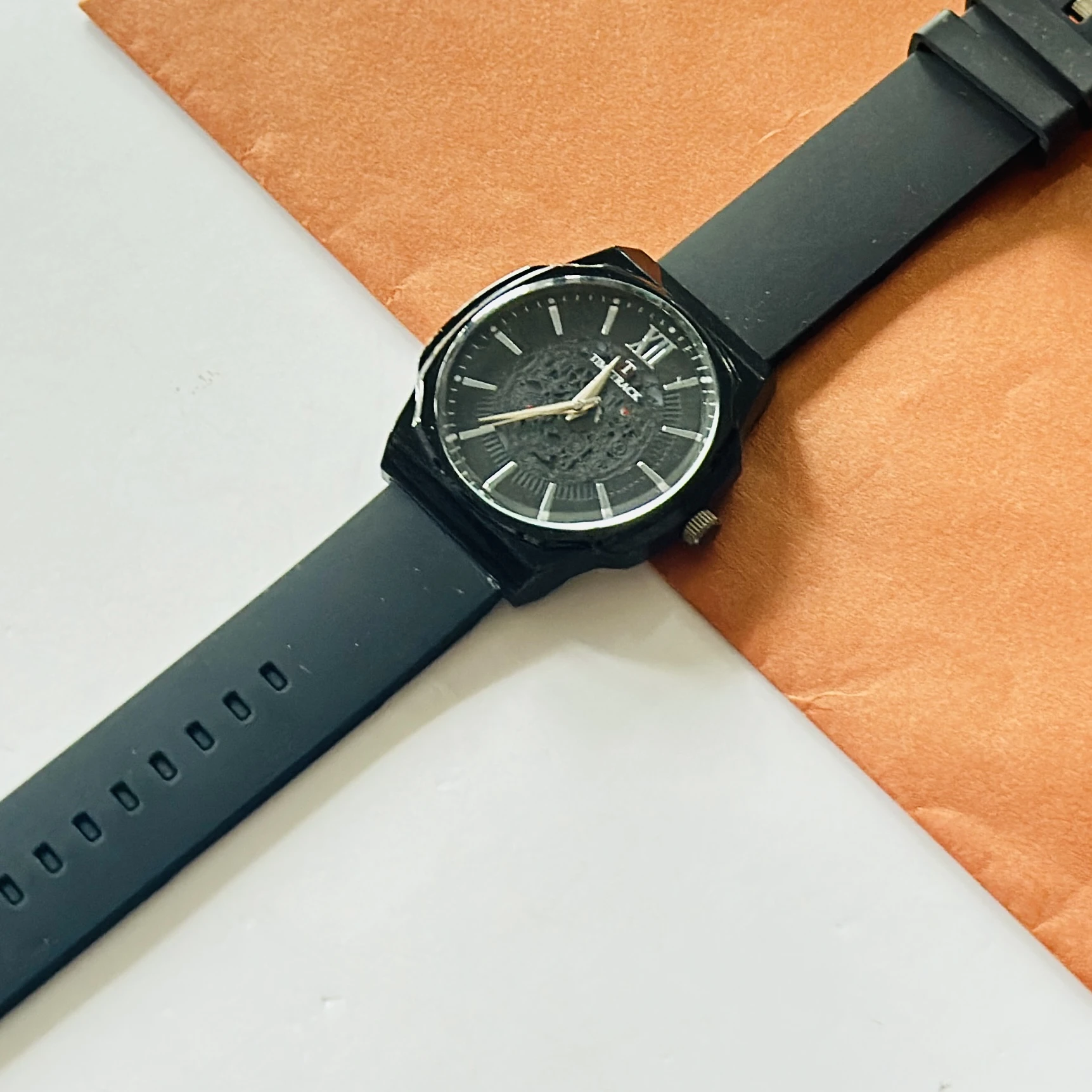 Black analog watch