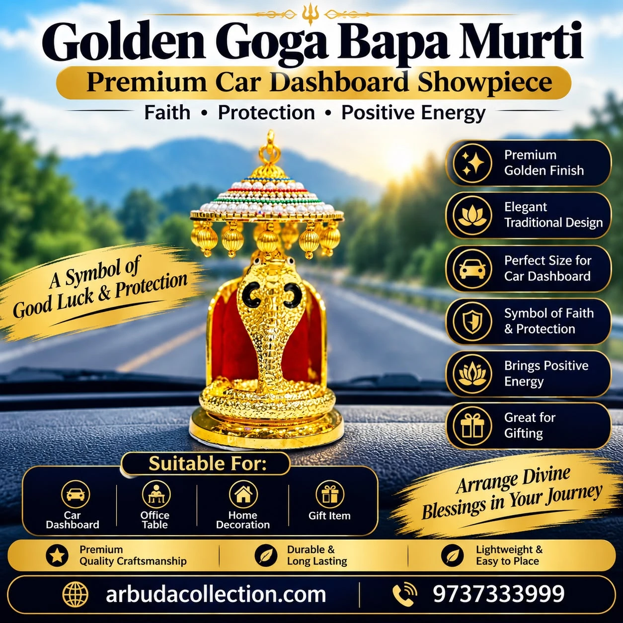 Gold plated Goga bapa Murti