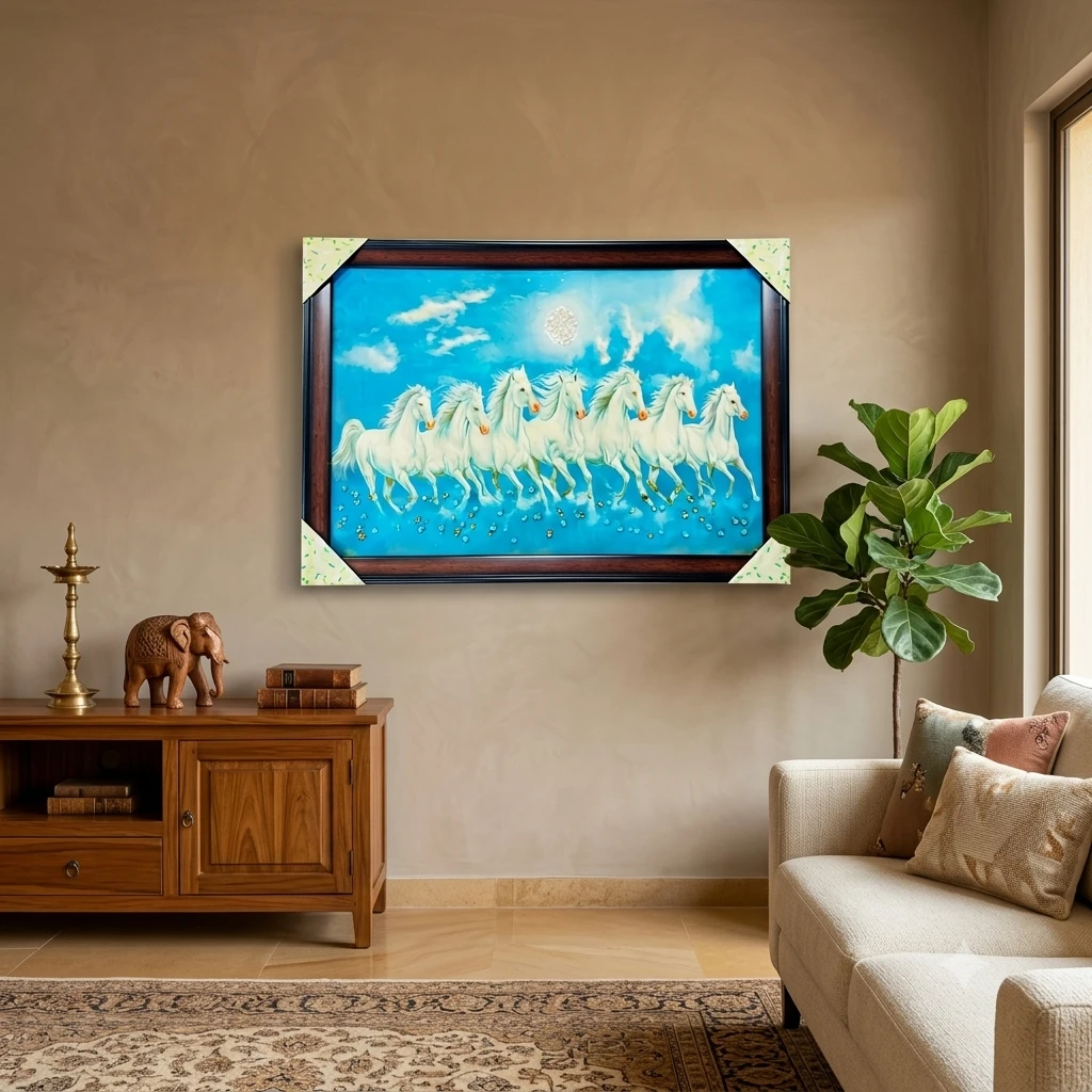“7 Running Horses Vastu Painting”(SKU-FH333W)
