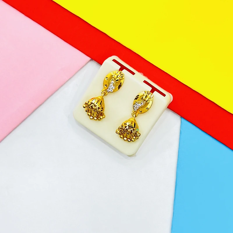 Gold -plated jhumka earrings