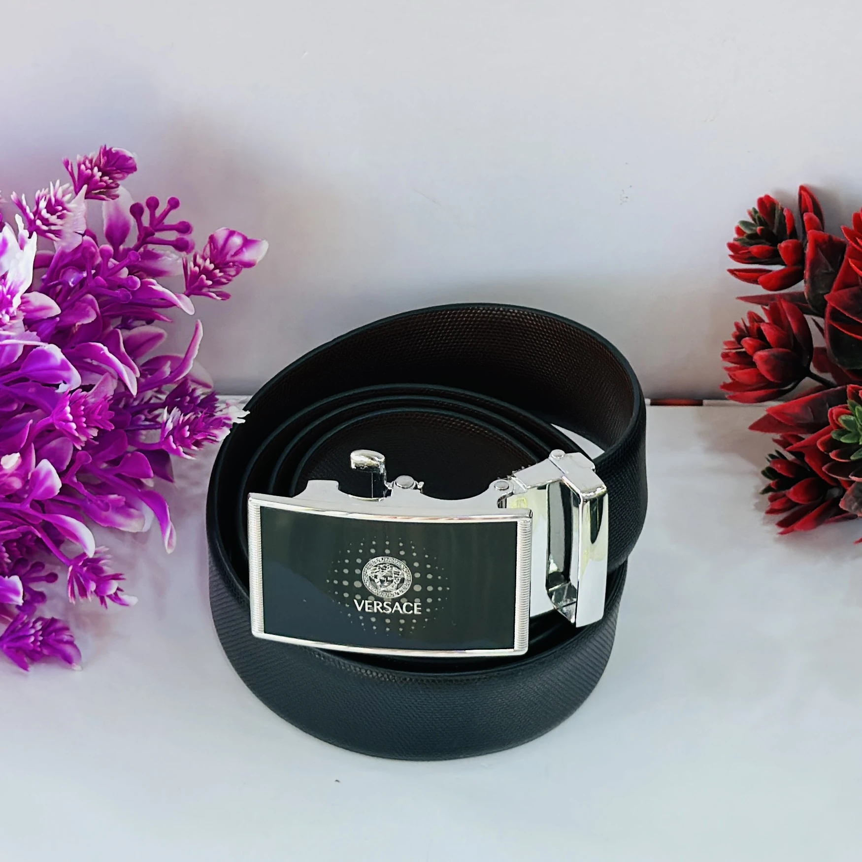 Real Leather Ratchet Dress Belt
