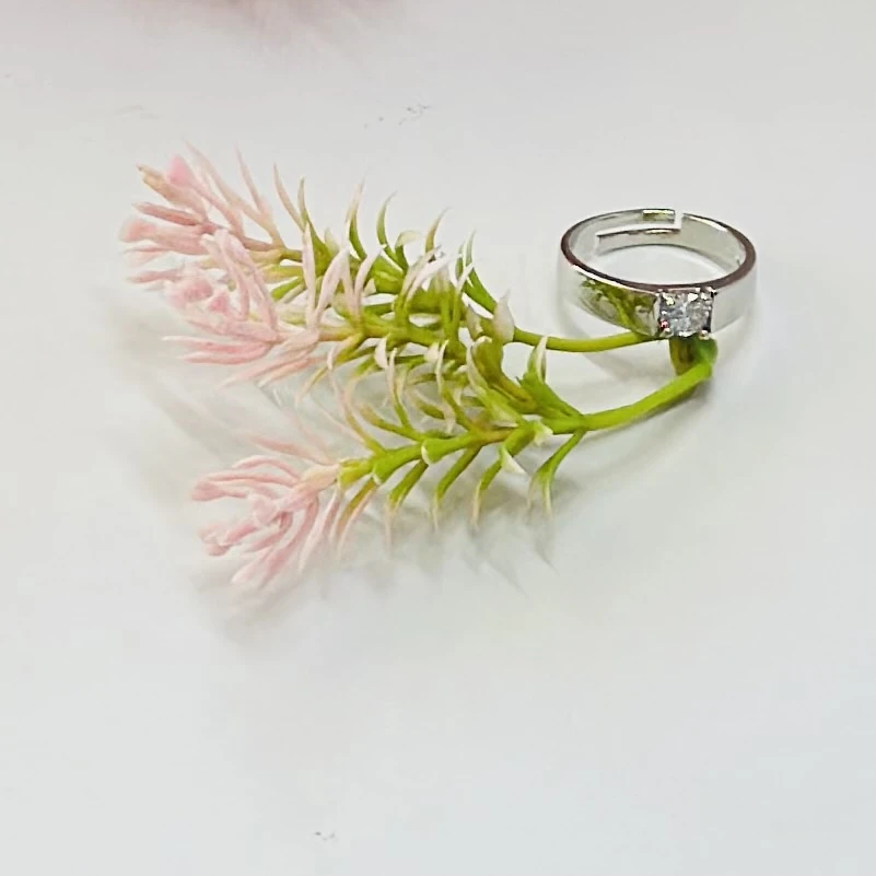 Solitaire 925 Sterling Silver adjustable ring for him.