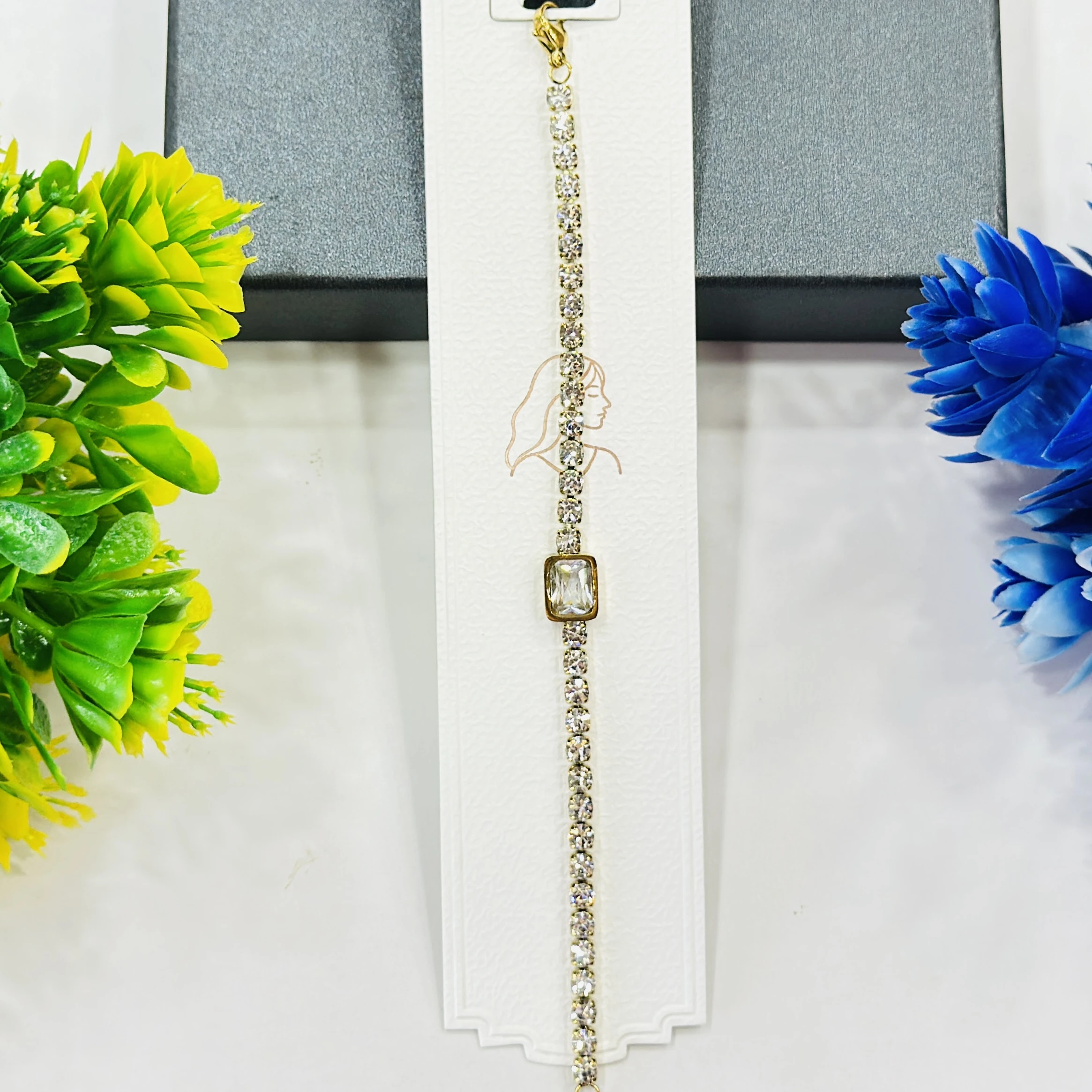 Cut Gold Tennis Bracelet