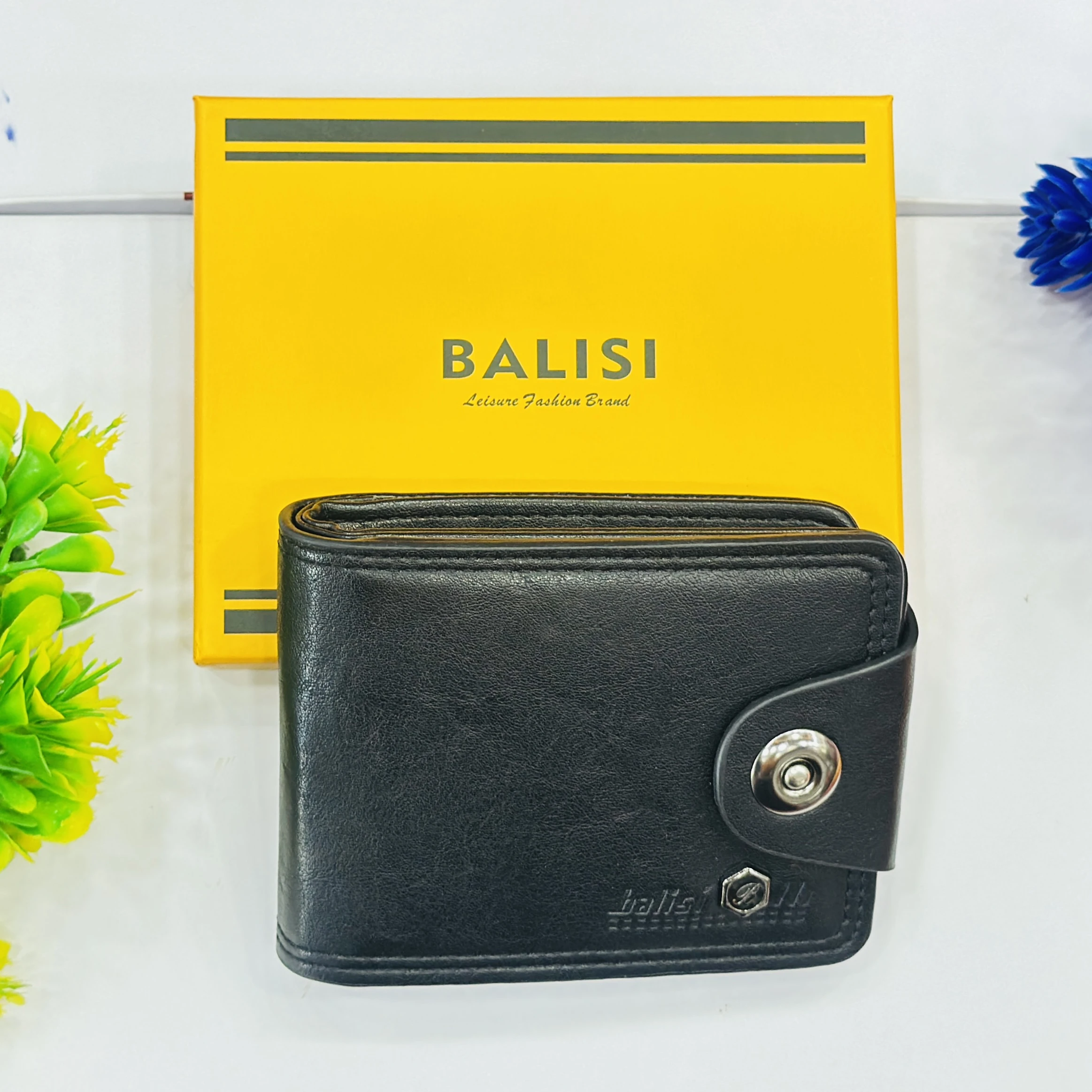 Black leather bifold wallet