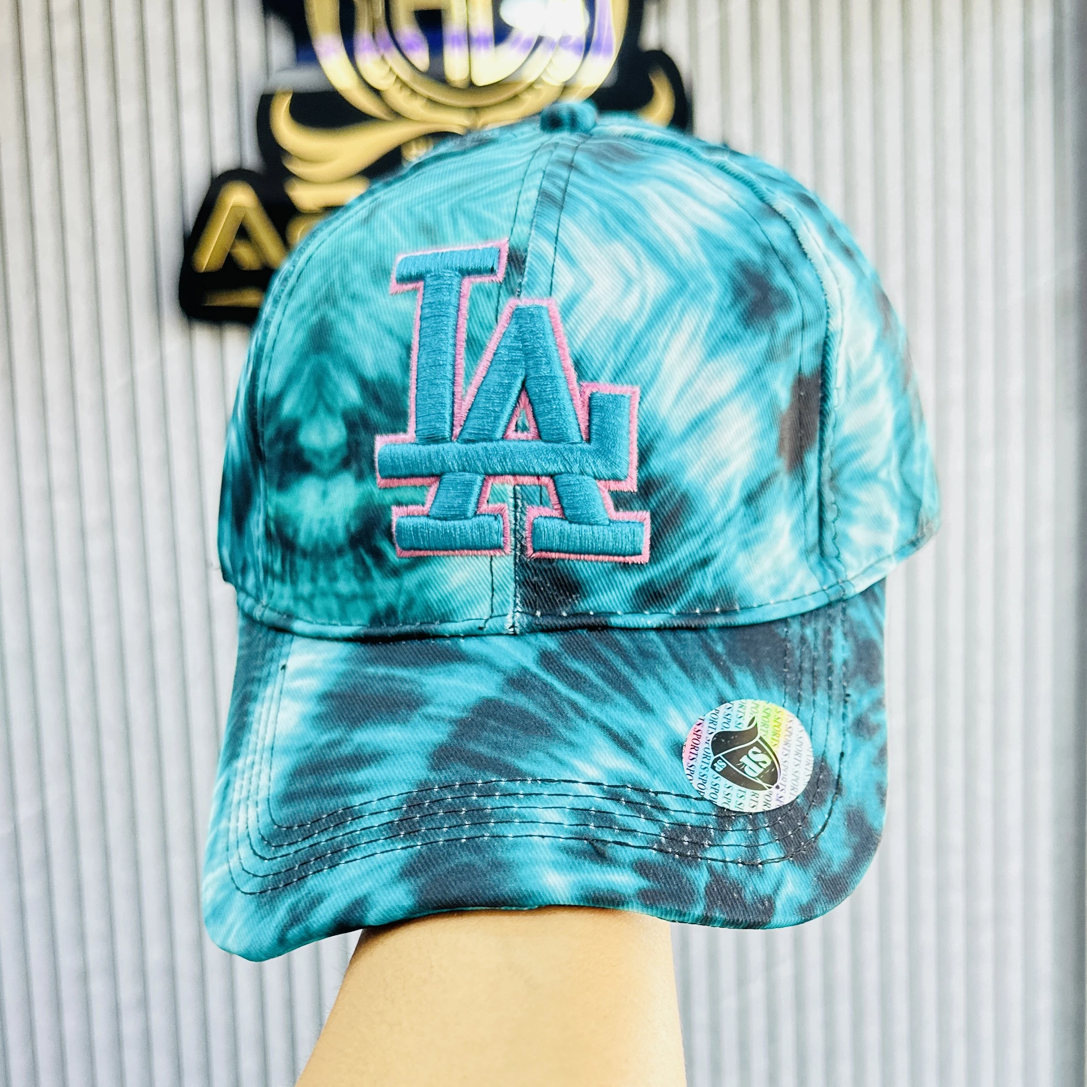 MLB Los Angeles Dodgers tie-dye adjustable hat.