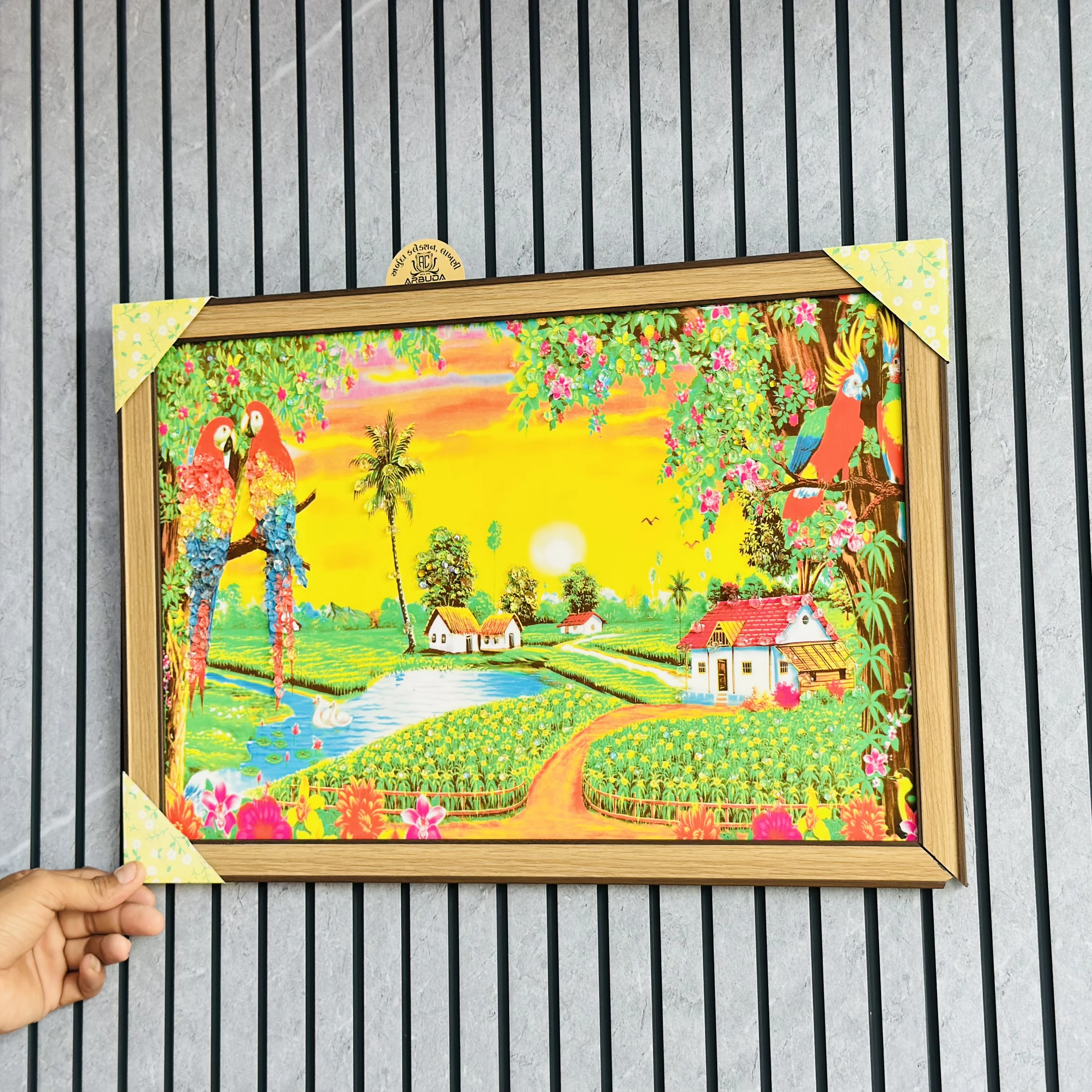 painting featuring two parrots.(SKU-5QWQDE)