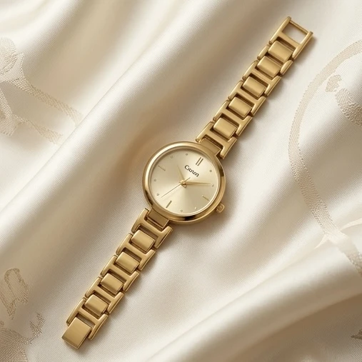 Gold toned Citron analog wristwatch